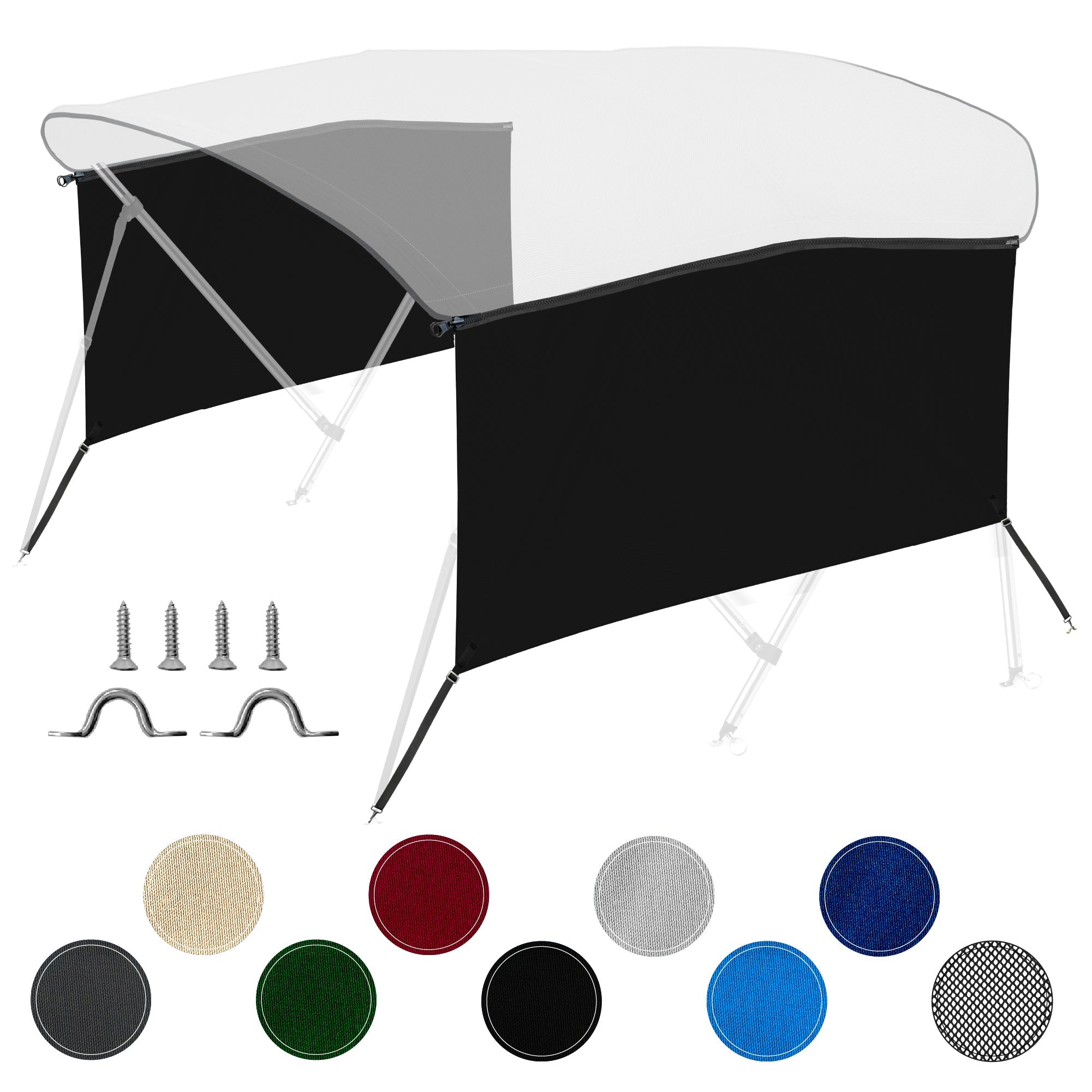 KNOX Universal 4-Bow Bimini Tops for Boats Cover Sidewalls