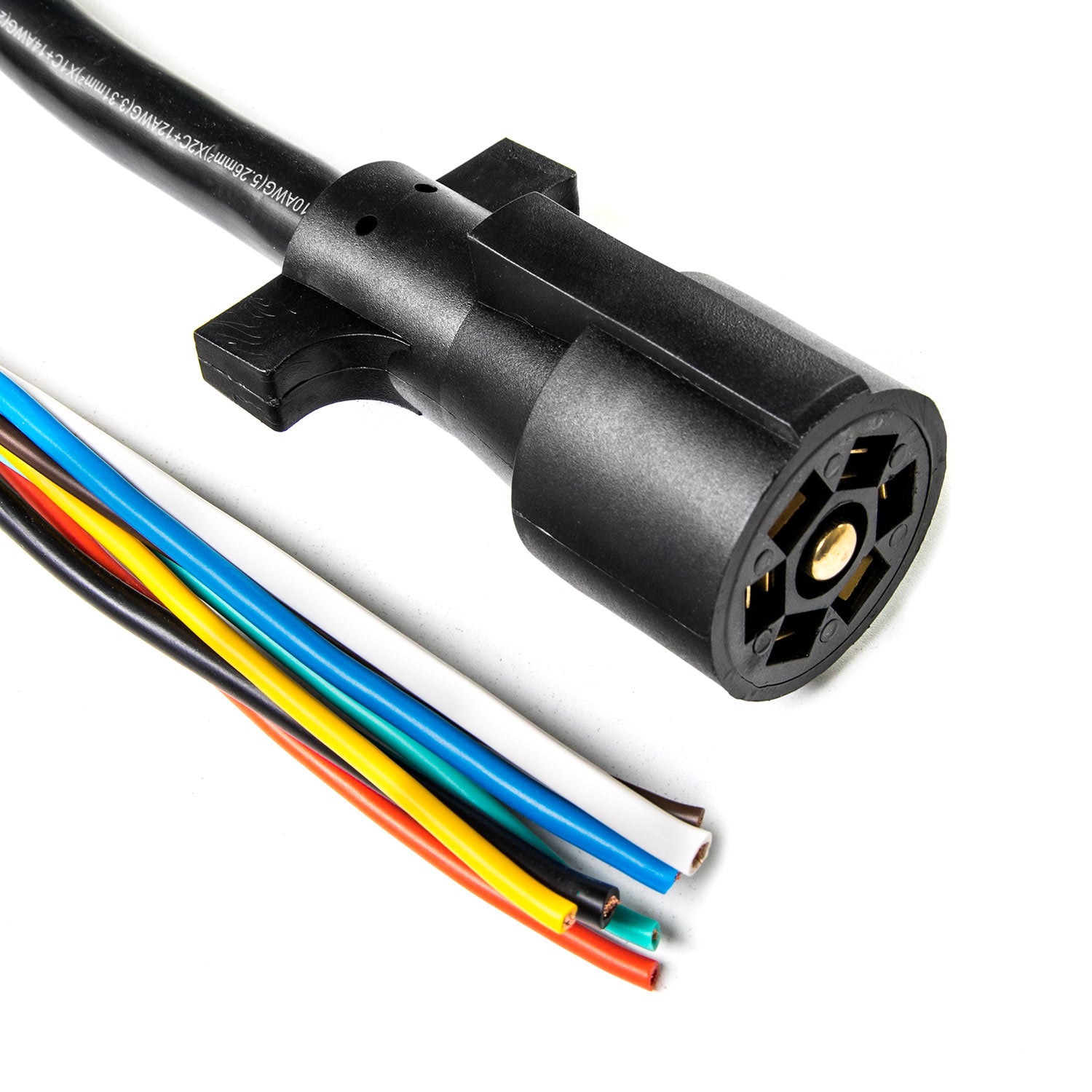 7.5ft. 7-Way Electrical Plug Trailer RV Towing Camper Color Coded Wiring Harness