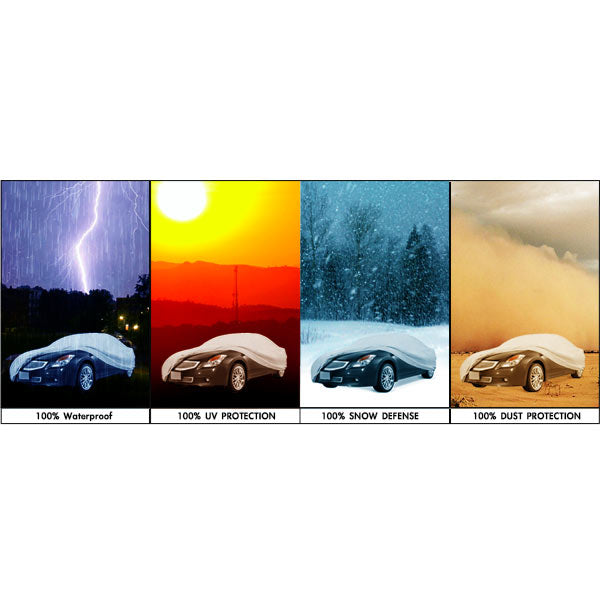 Superior True 100% Waterproof Car Cover Covers Mid Size Sedan (Fits Length 150" - 170")