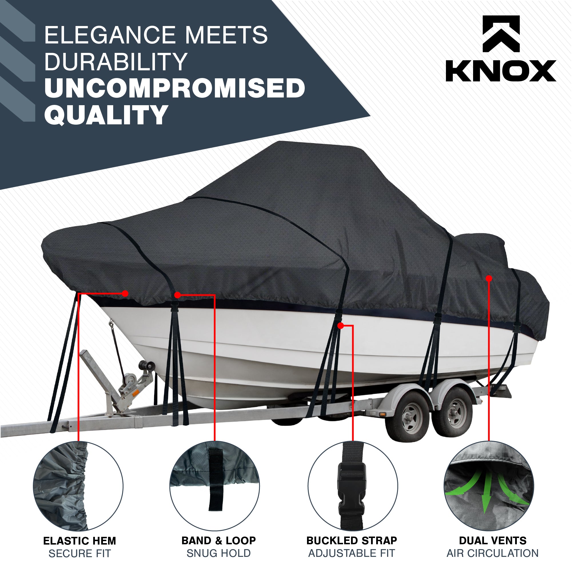 KNOX Center Console Boat Cover