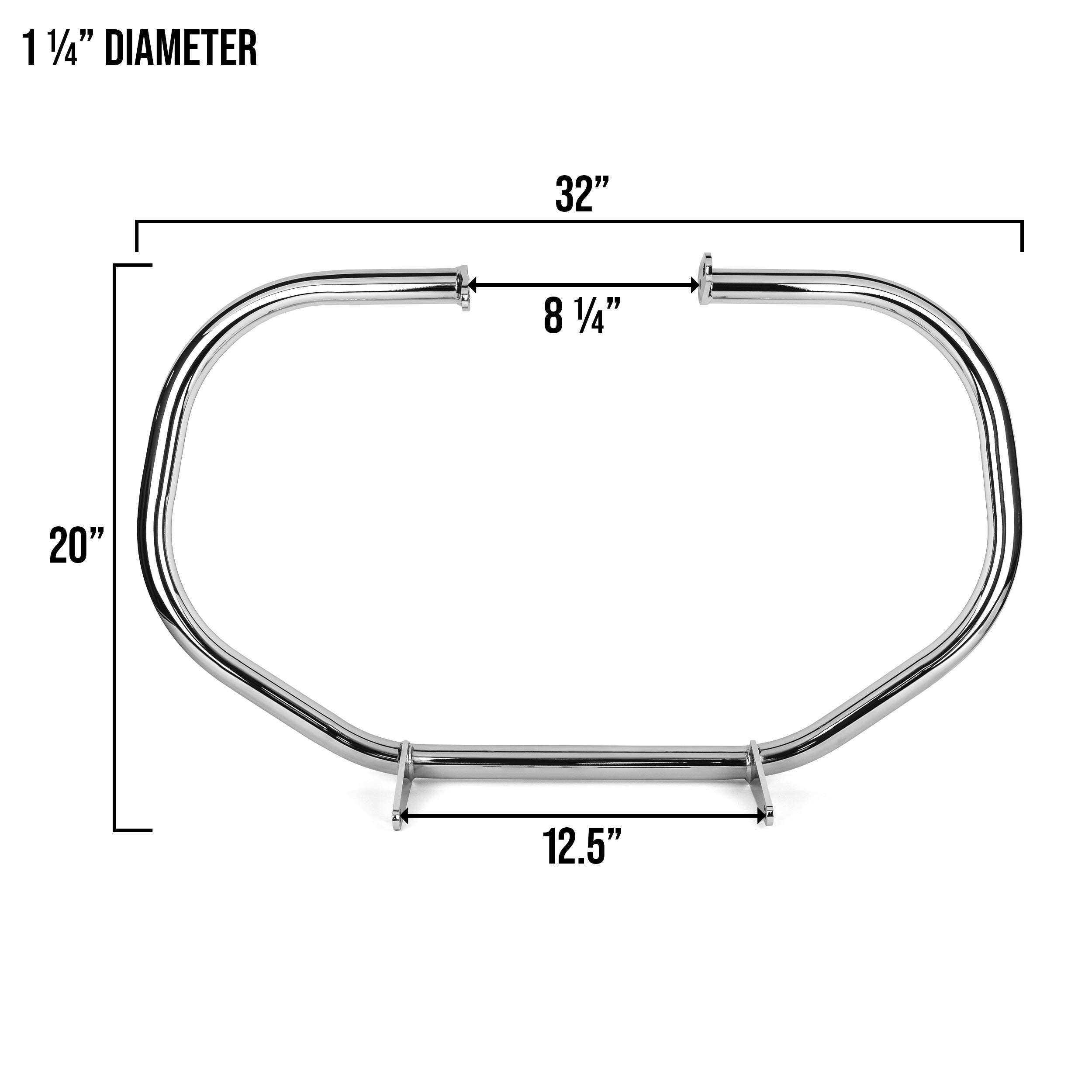 Engine Guard, Chrome, Highway Crash Bar Compatible with 1999-2009 Yamaha V-Star 1100 Custom/Classic/Silverado