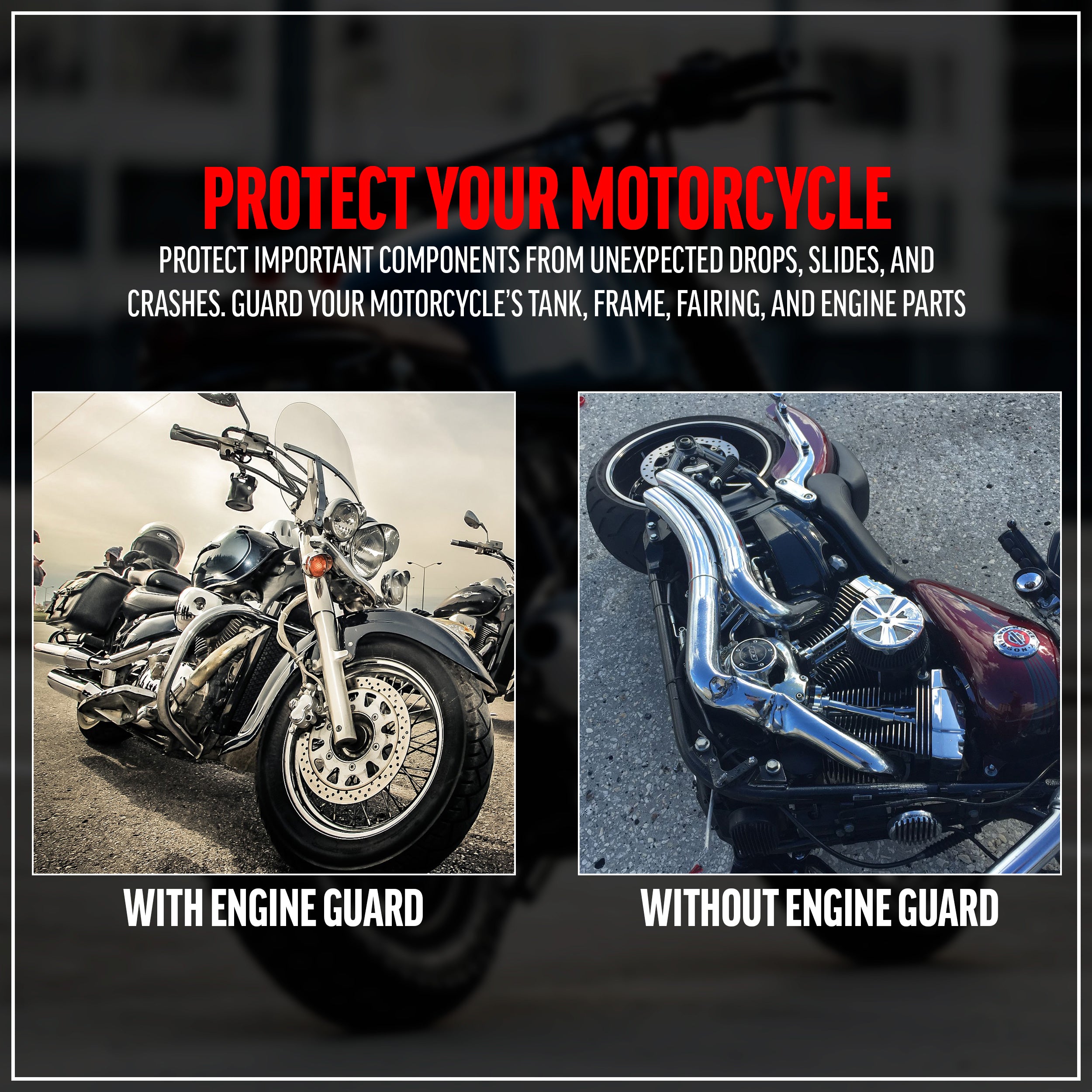 Engine Guard, Chrome, Highway Crash Bar Compatible with 1998-2009 Suzuki C90, C90B, C90T Boulevard, VL1500 Intruder