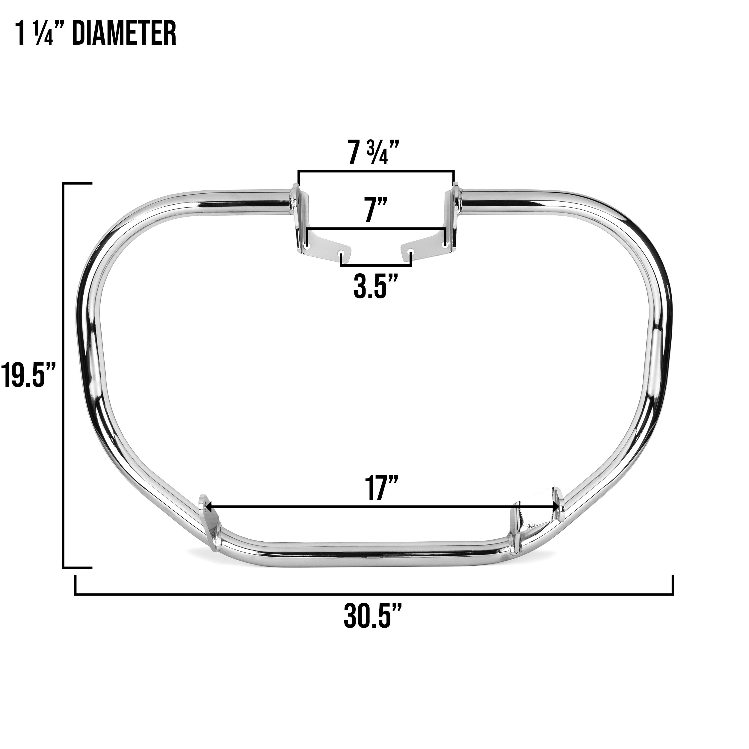 Engine Guard, Chrome, Highway Crash Bar Compatible with 2001-2007 Honda VT750DC Shadow Spirit