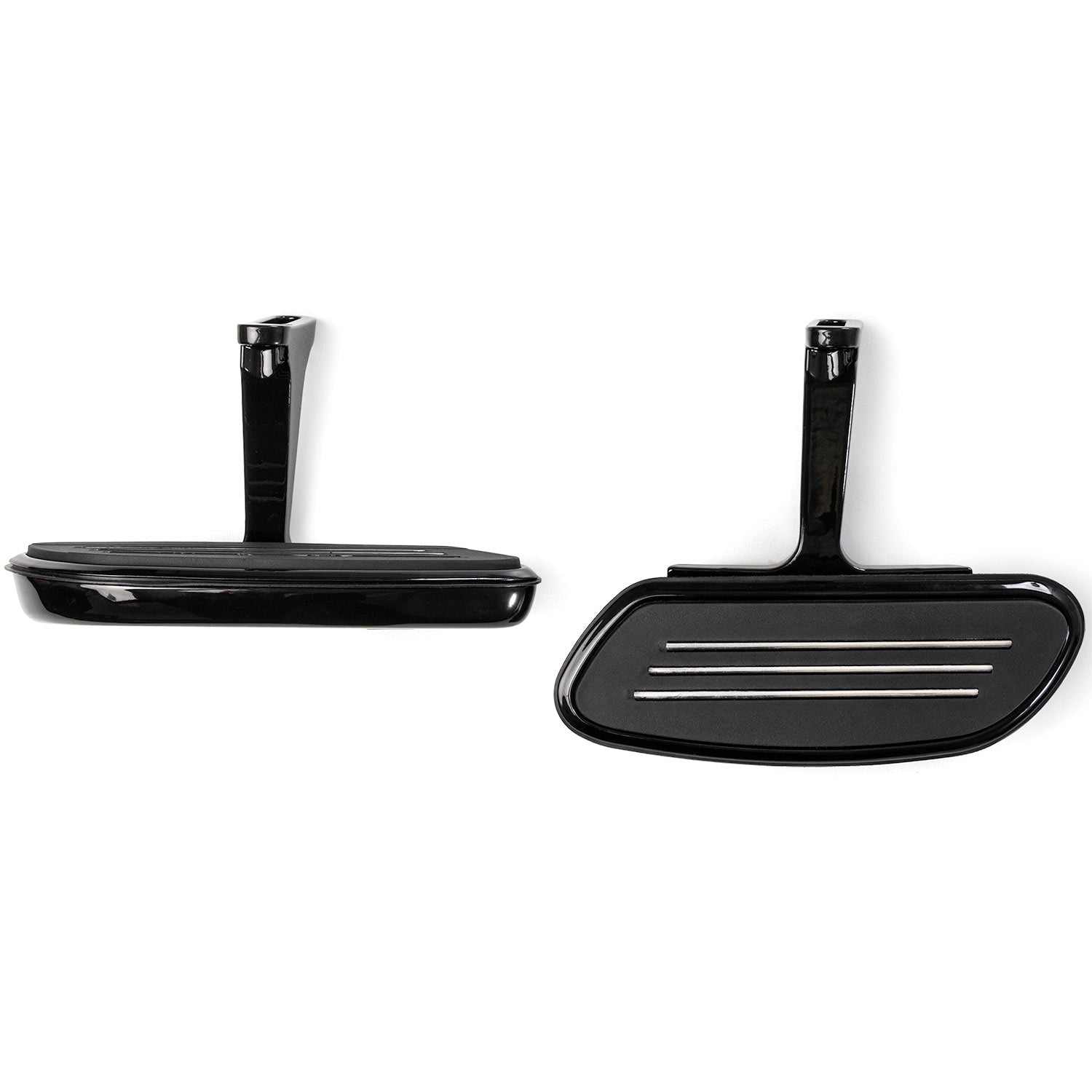 Krator Black Rear Passenger Floorboards Streamliner-Style Flip-Up Footboard