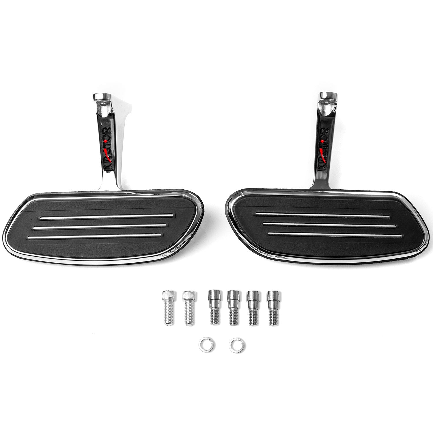 Krator Chrome Rear Passenger Floorboards Streamliner-Style Flip-Up Footboard