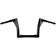Krator 1.25" Black Handlebar with 10" Rise - Fat 1 1/4" Ape Hanger Bar For Harley Davidson Softail Fat Boy Sport Glide Street Bob Heritage