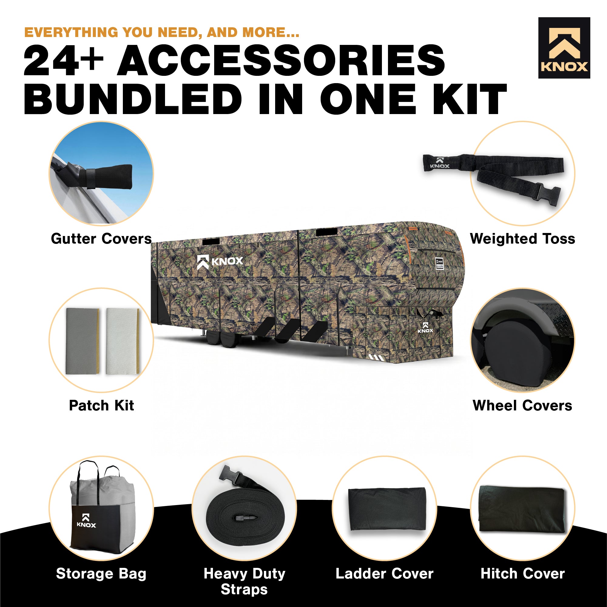 Knox RV Cover - Camo 5th Wheel with Skirt Combo