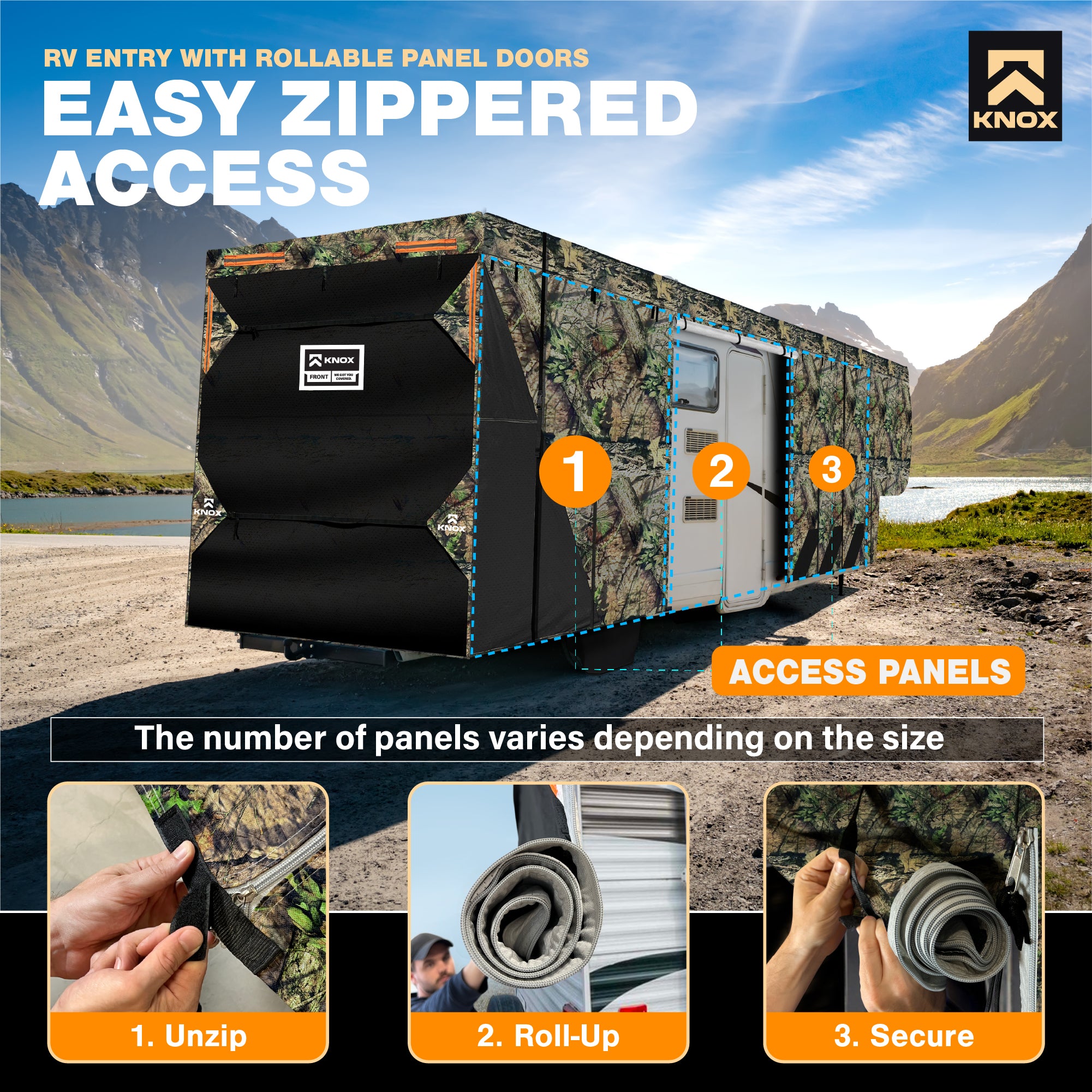 Knox RV Cover - Camo 5th Wheel with Skirt Combo