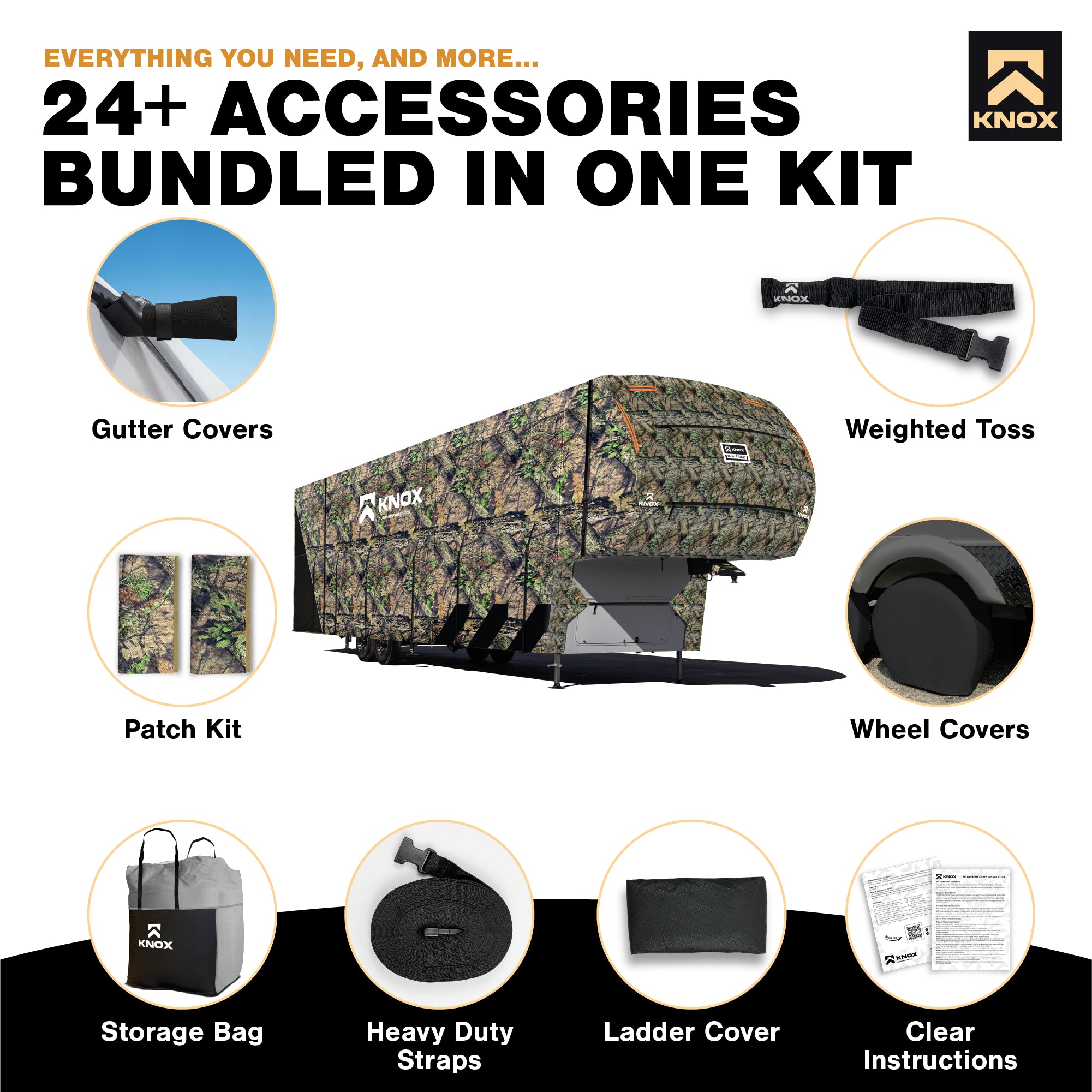 KNOX 2nd Gen 5th Wheel RV Cover, Camo