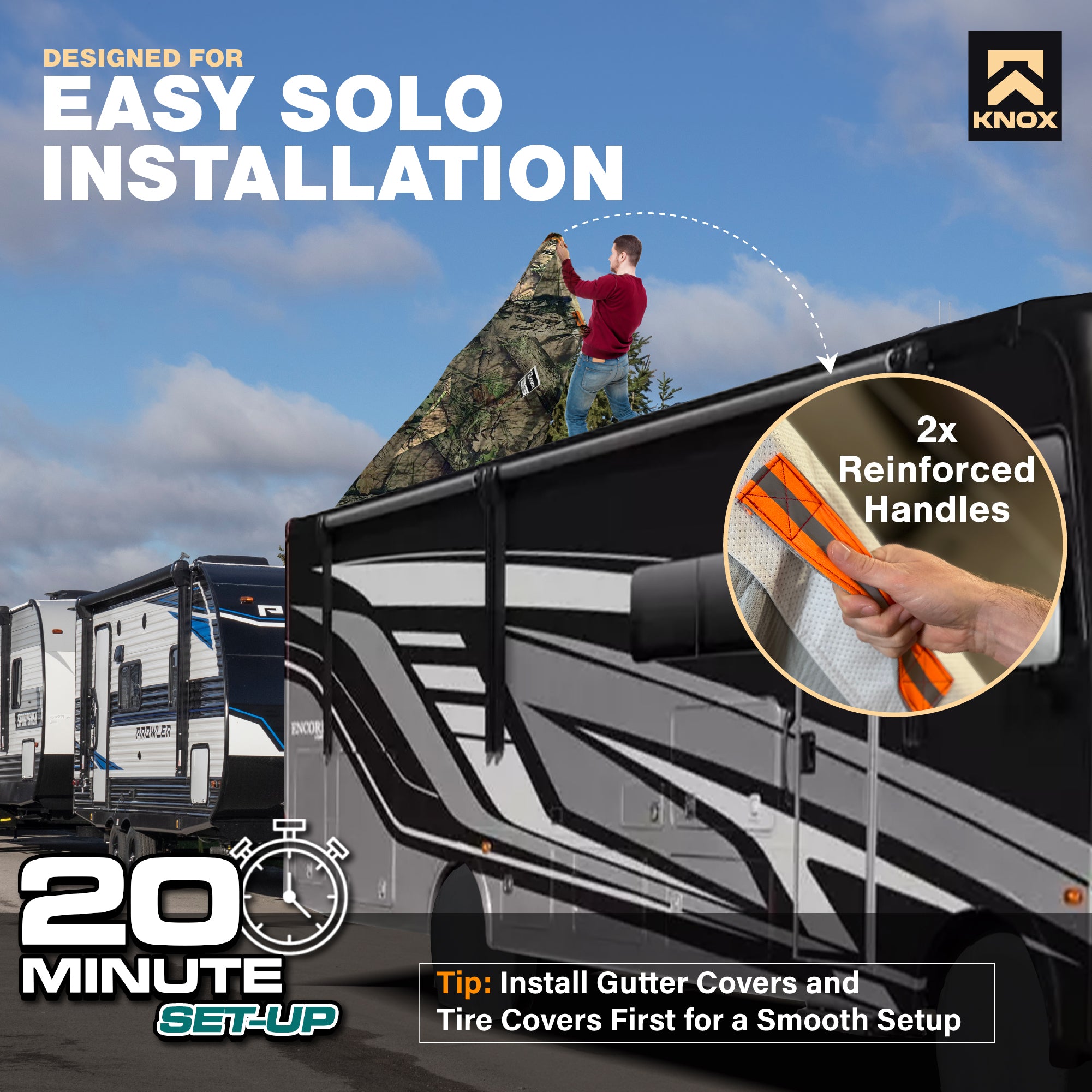 KNOX 2nd Gen 5th Wheel RV Cover, Camo