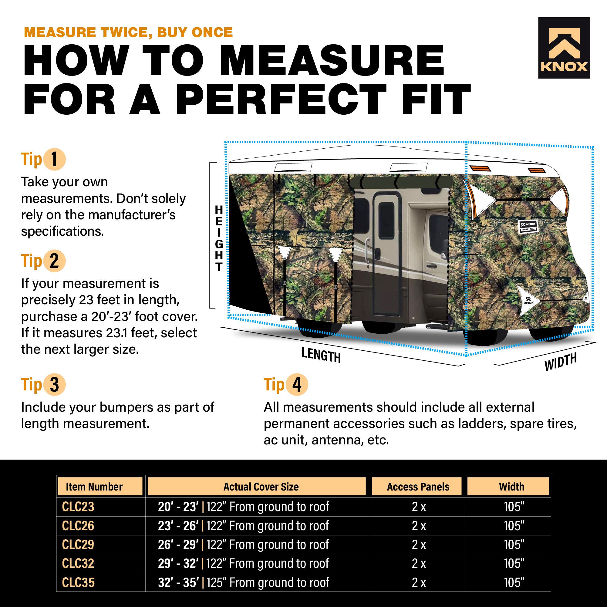 KNOX 2nd Gen Class C RV Cover, Camo