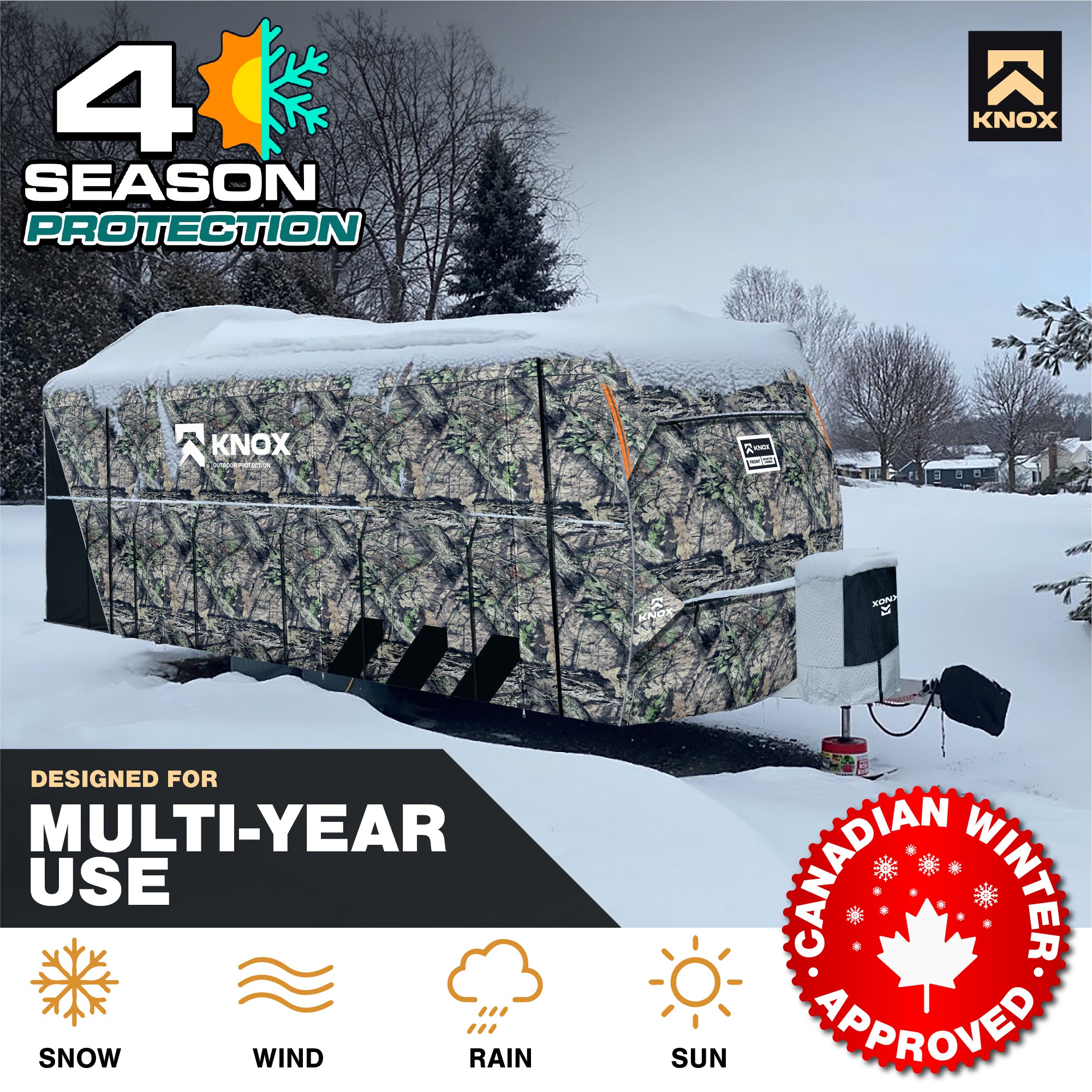 KNOX 2nd Gen Travel Trailer Cover, Camo