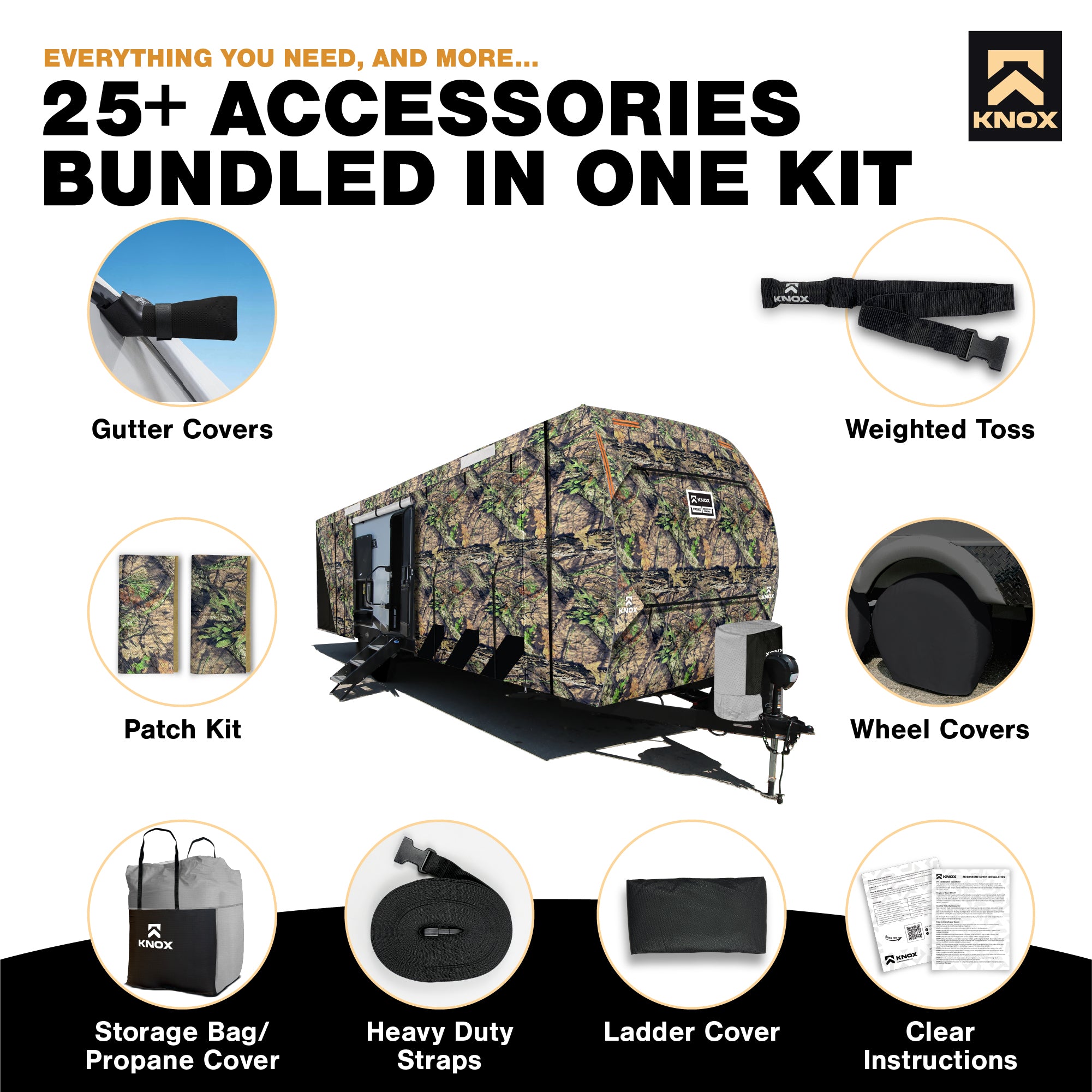 KNOX 2nd Gen Travel Trailer Cover, Camo