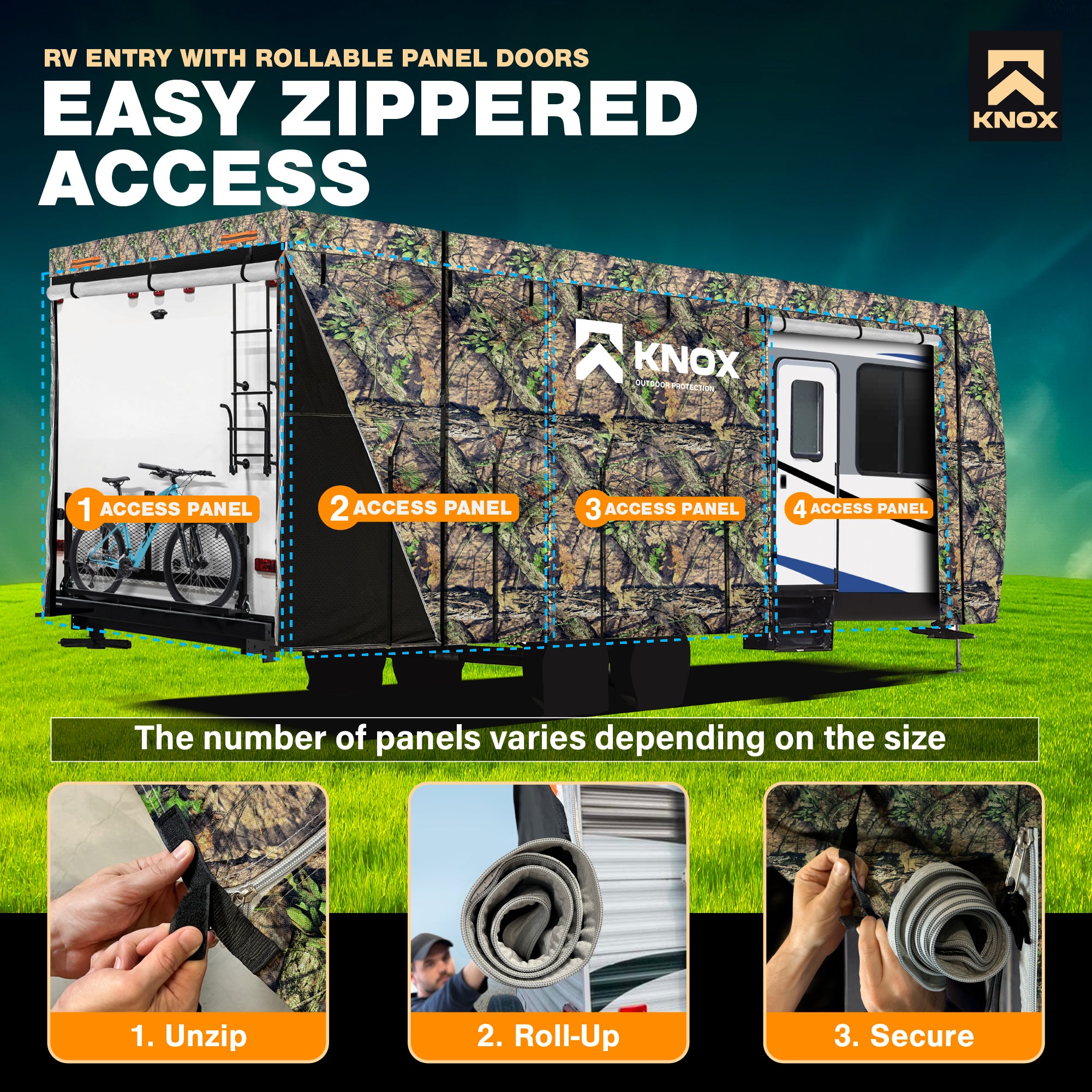 KNOX 2nd Gen Travel Trailer Cover, Camo