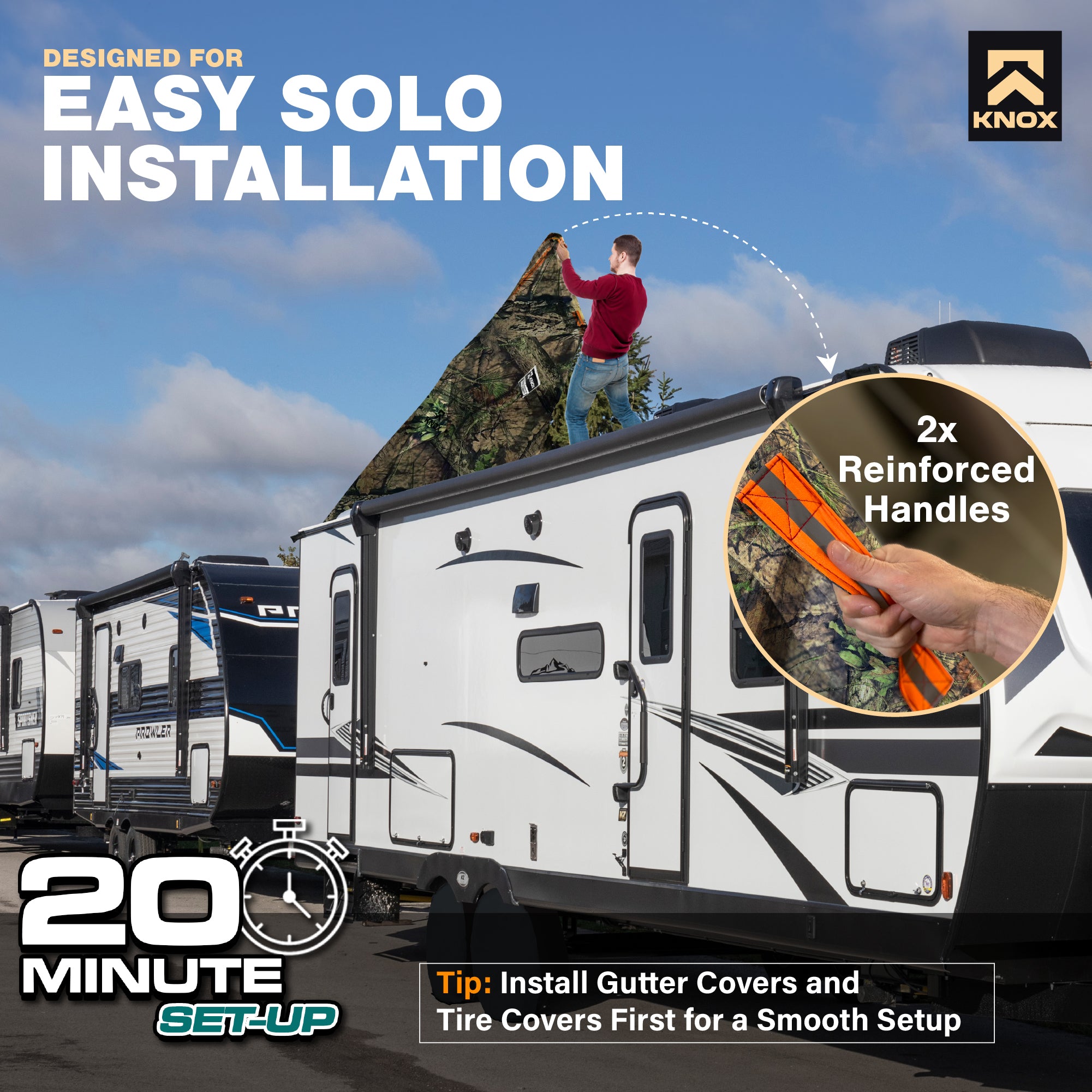 KNOX 2nd Gen Travel Trailer Cover, Camo
