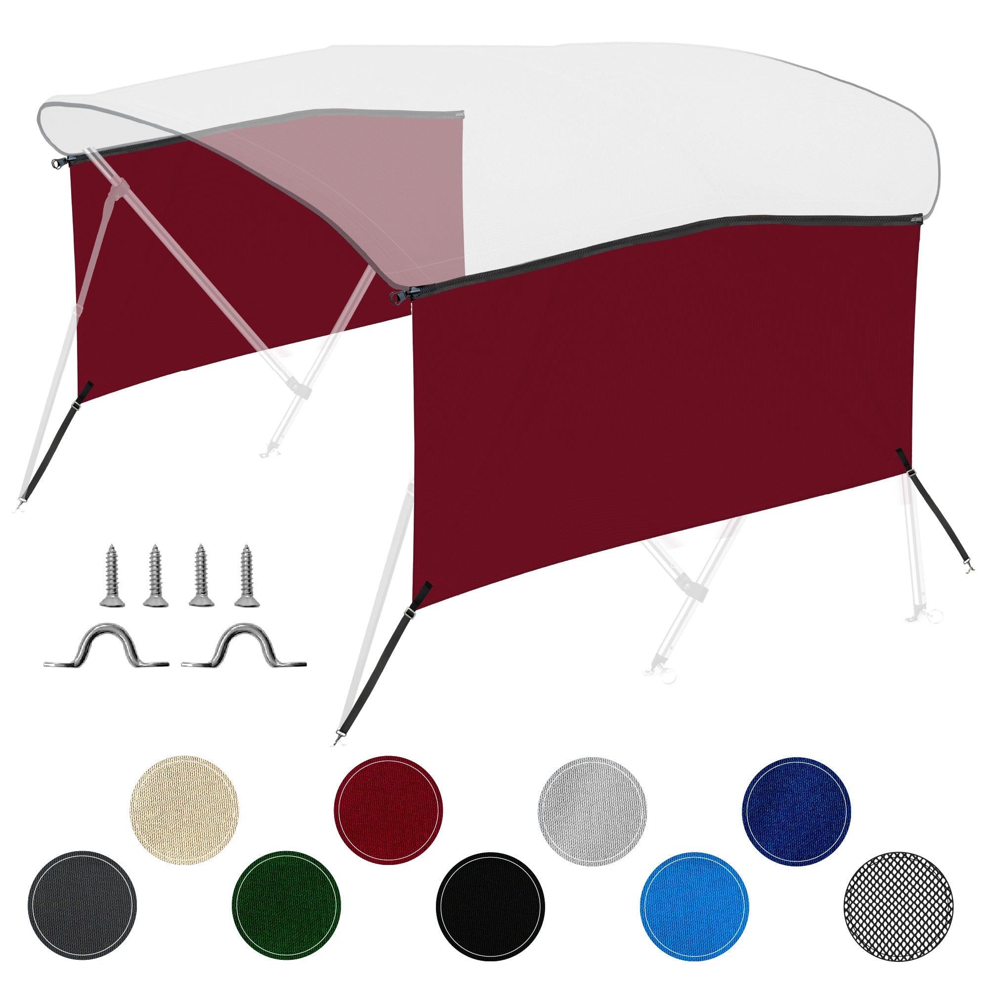 KNOX Universal 3- Bow Bimini Tops for Boats Cover Sidewalls