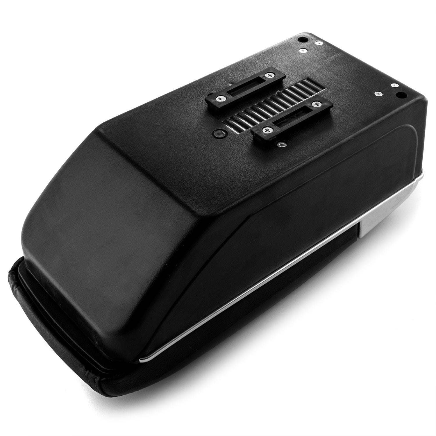 Car Armrest Center Console Box Storage Black Handrest For Nissan Juke 2010-2017 - Black Leather Red Stitching - Double Storage Space, Adjustable Cup Holder, Rear Ashtray / Change Holder