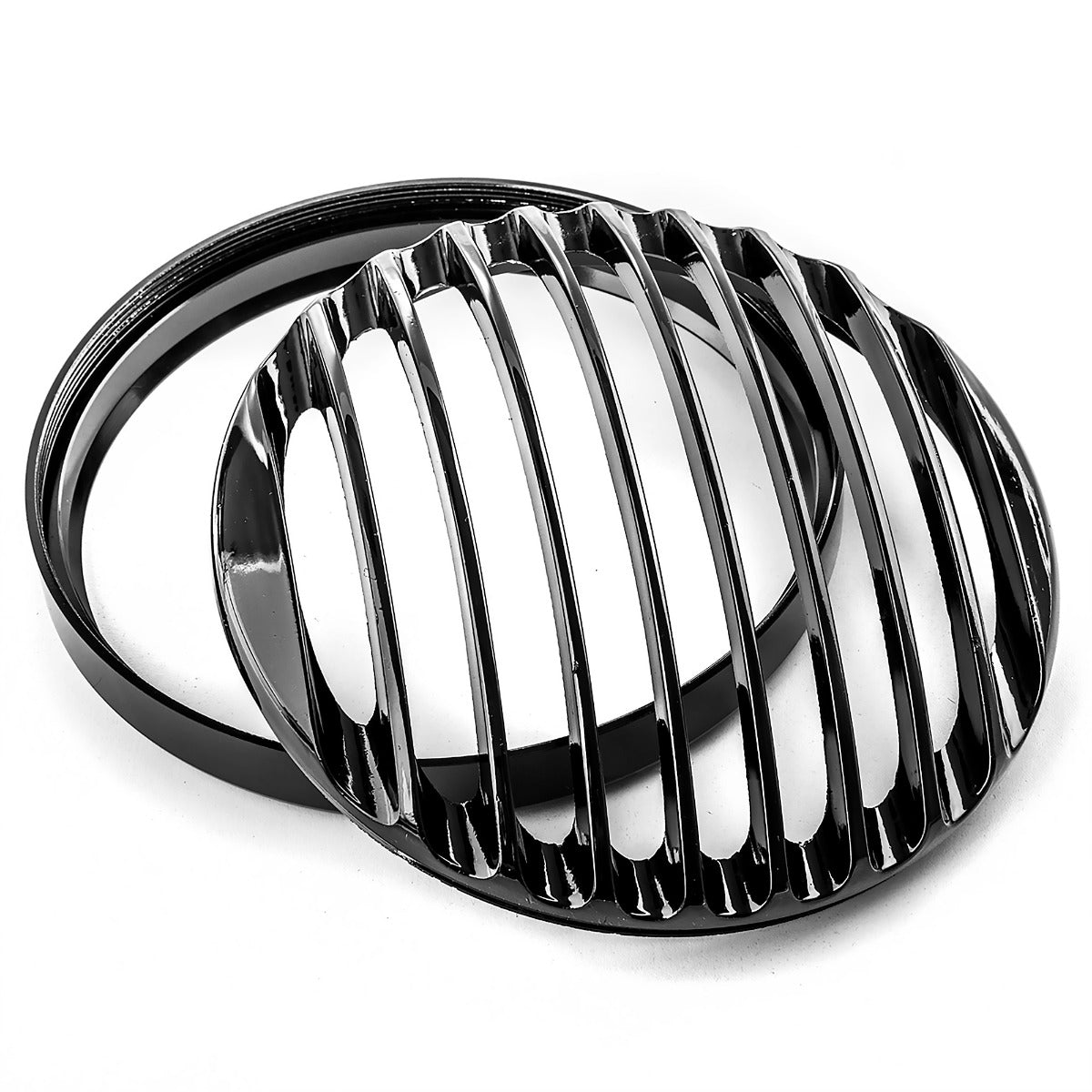 5 3/4" Black Aluminum Headlight Grill Cover For Harley Davidson Sportster Motorcycles XL 1200 Iron 883 Dyna Super Glide FXDC Low Rider Street Bob FXDB Wide Glide