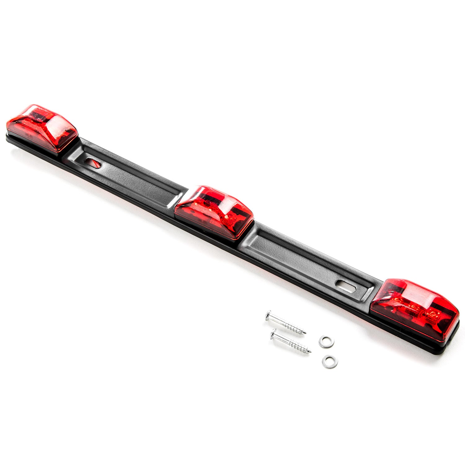 Red Clearance ID BAR Marker Light 3 Light 9 LED Trailer Sealed Stainless Steel Marker Light for Trailers Trucks Boats
