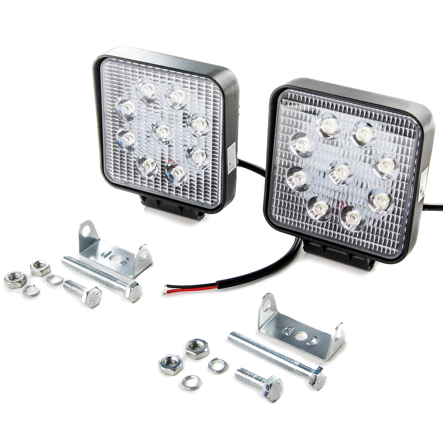 2pcs 18W Flood LED Light Square Bar Offroad Lights 4WD LED Driving Lamp Work Light Bulb Fog Lights for Truck Pickup Jeep SUV ATV UTV Waterproof