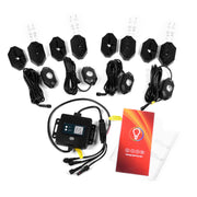 LED Neon Rock Lights With Bluetooth App Control- 4 Pods, Multicolor RGB, IP67 Waterproof, Aluminum Housing- For ATVs, Boats, UTVs, Motorcycles, Domes, Trucks, etc.