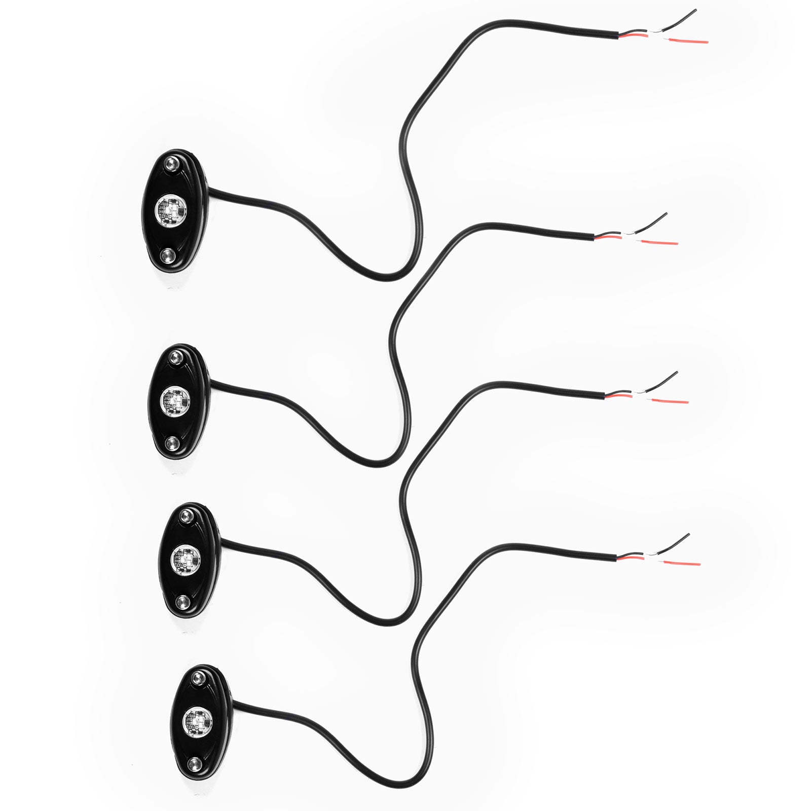 LED Neon Underbody Glow Rock Lights- 4 Pods, Blue, IP67 Waterproof, Aluminum Housing- For Cars, ATVs, Boats, UTVs, Motorcycles, Domes, Trucks, etc.