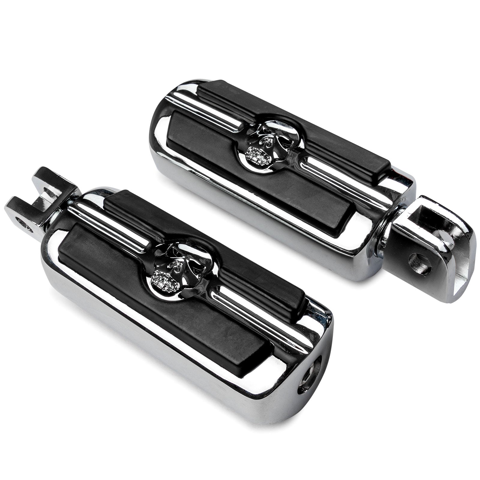 Krator Skull Foot Pegs Compatible with Suzuki Honda Triumph