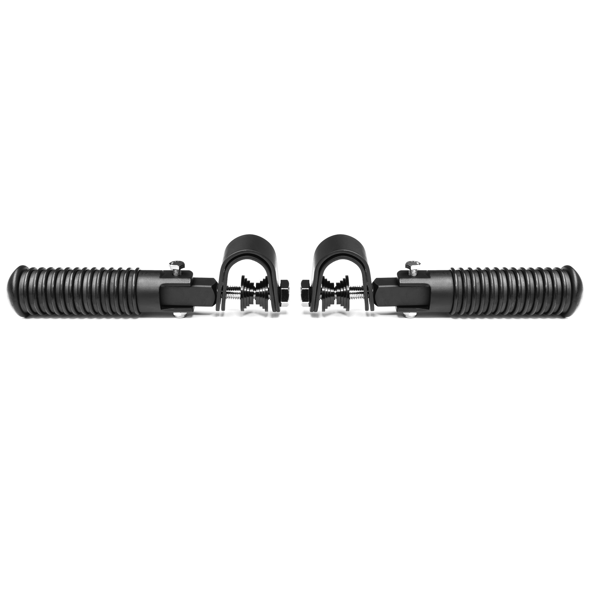 Black Foot Pegs with 1-1.25" Inch Engine Guard Clamps, Anti-Vibrate, Foldable