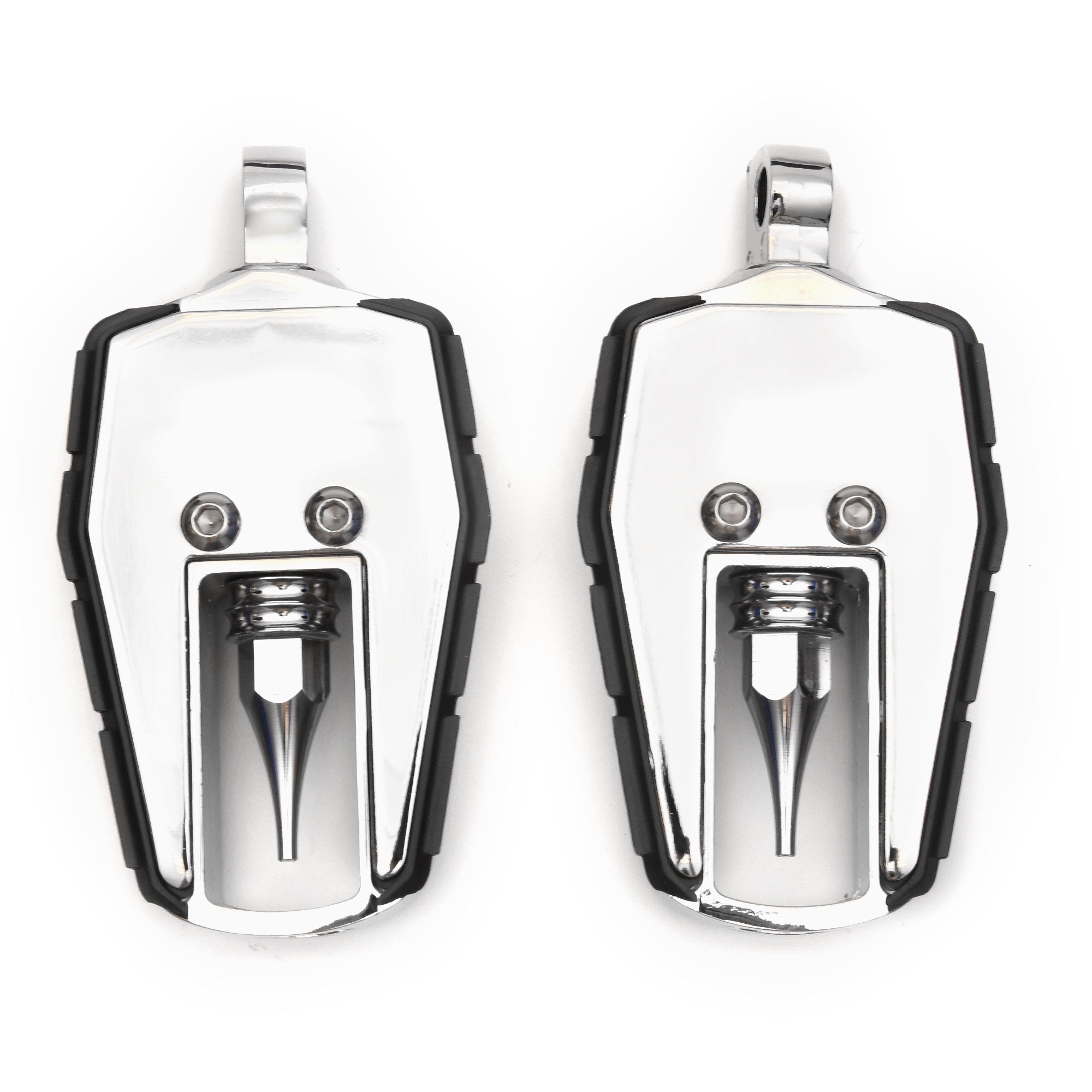 Krator Adjustable Chrome Highway Skull Foot Pegs for Harley Davidson Motorcycles