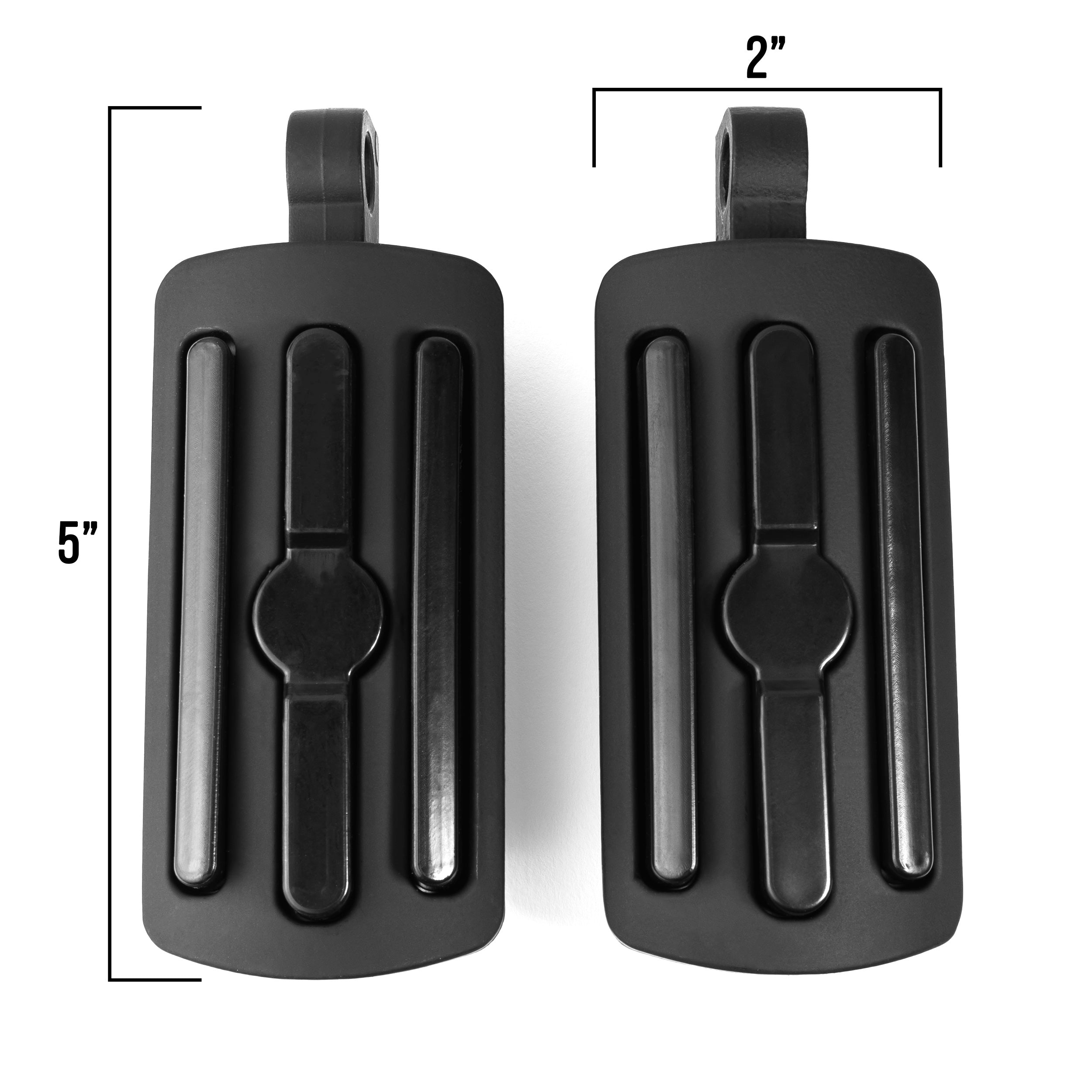 Foot Pegs Footrest Compatible with Harley Davidson Motorcycles, 1 Pair, Black