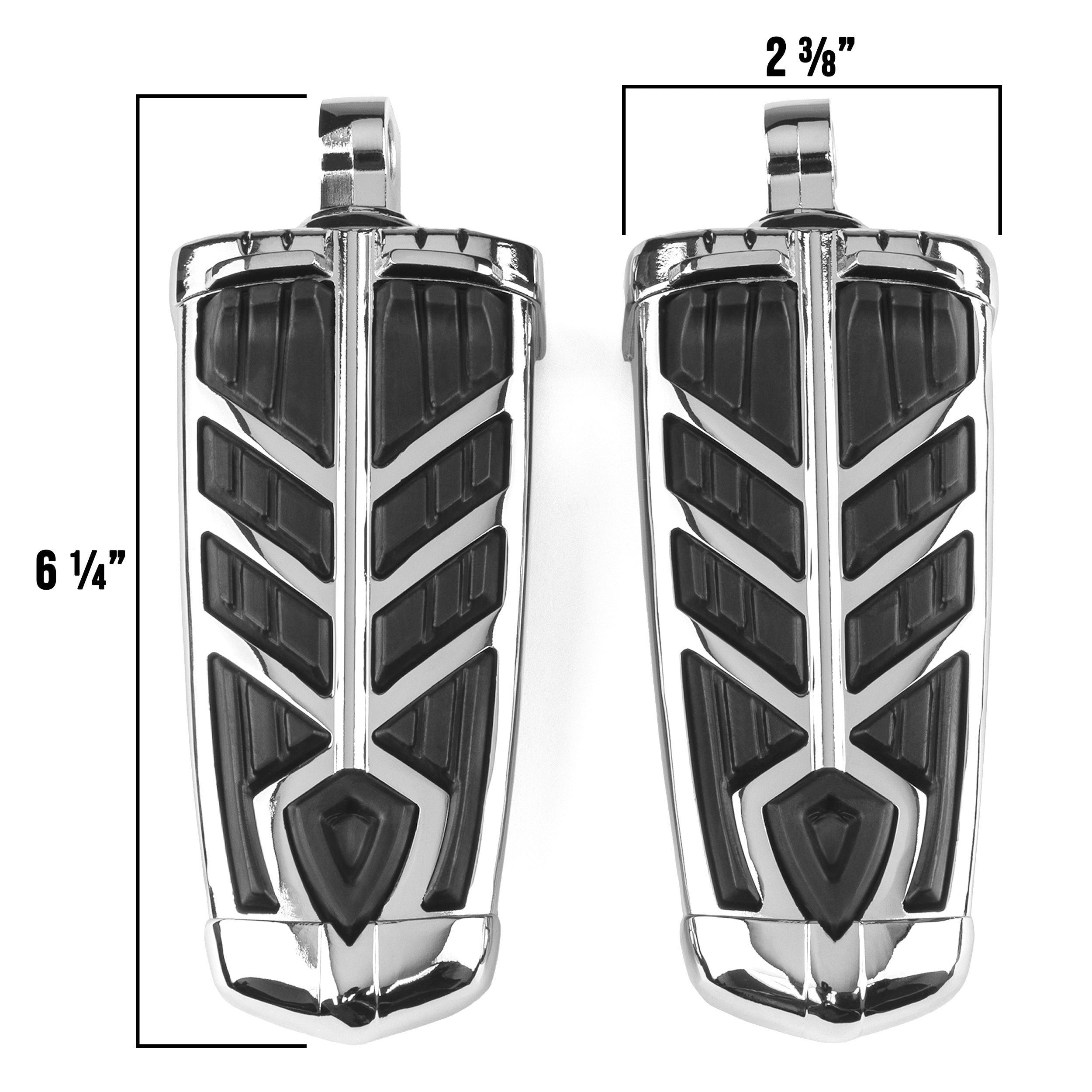 Krator Chrome Spear Foot Pegs For Harley Davidson Motorcycles (All Years)