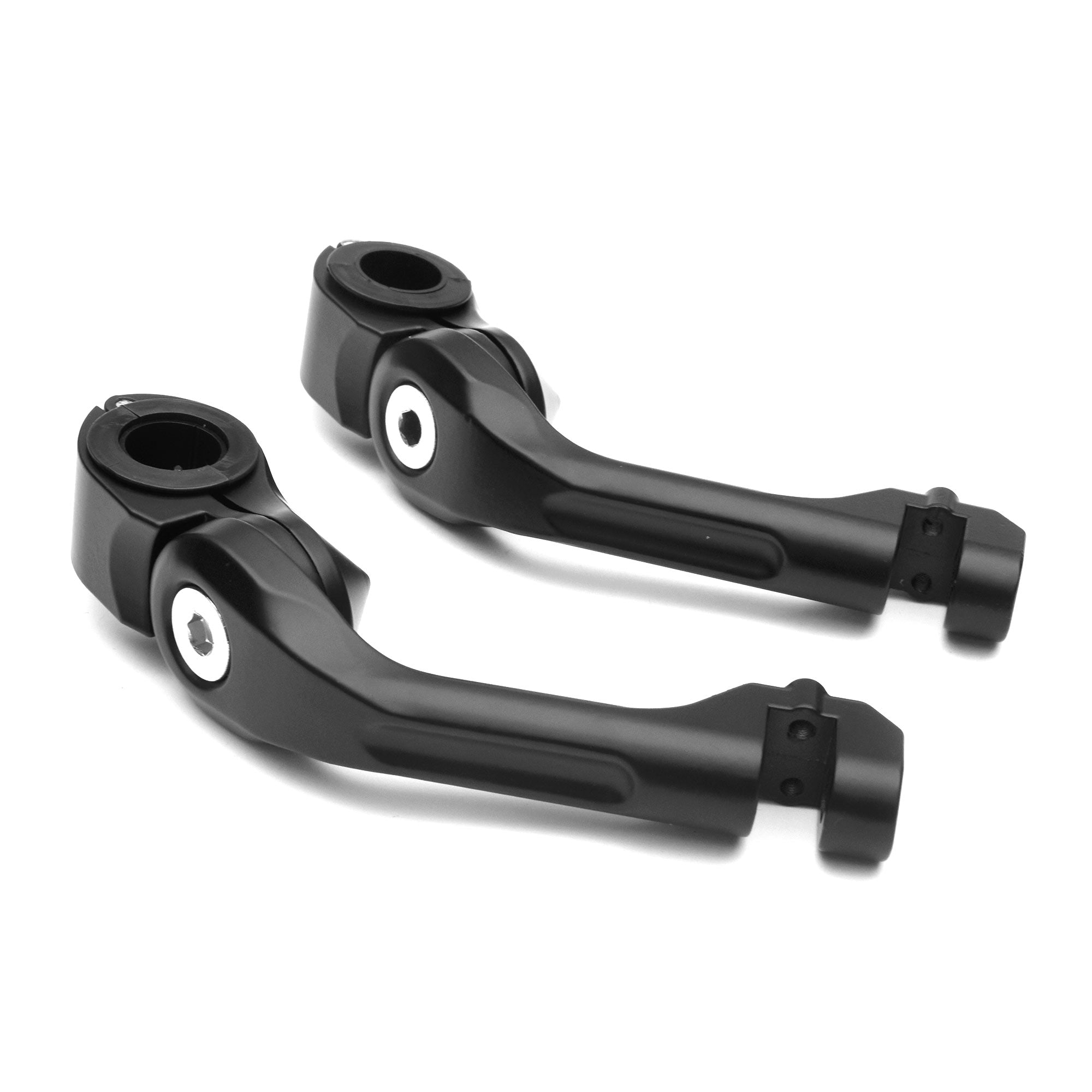 Universal 5" Adjustable Highway Foot Peg Mounting Kit Fits 1.25" Engine Guards, Black
