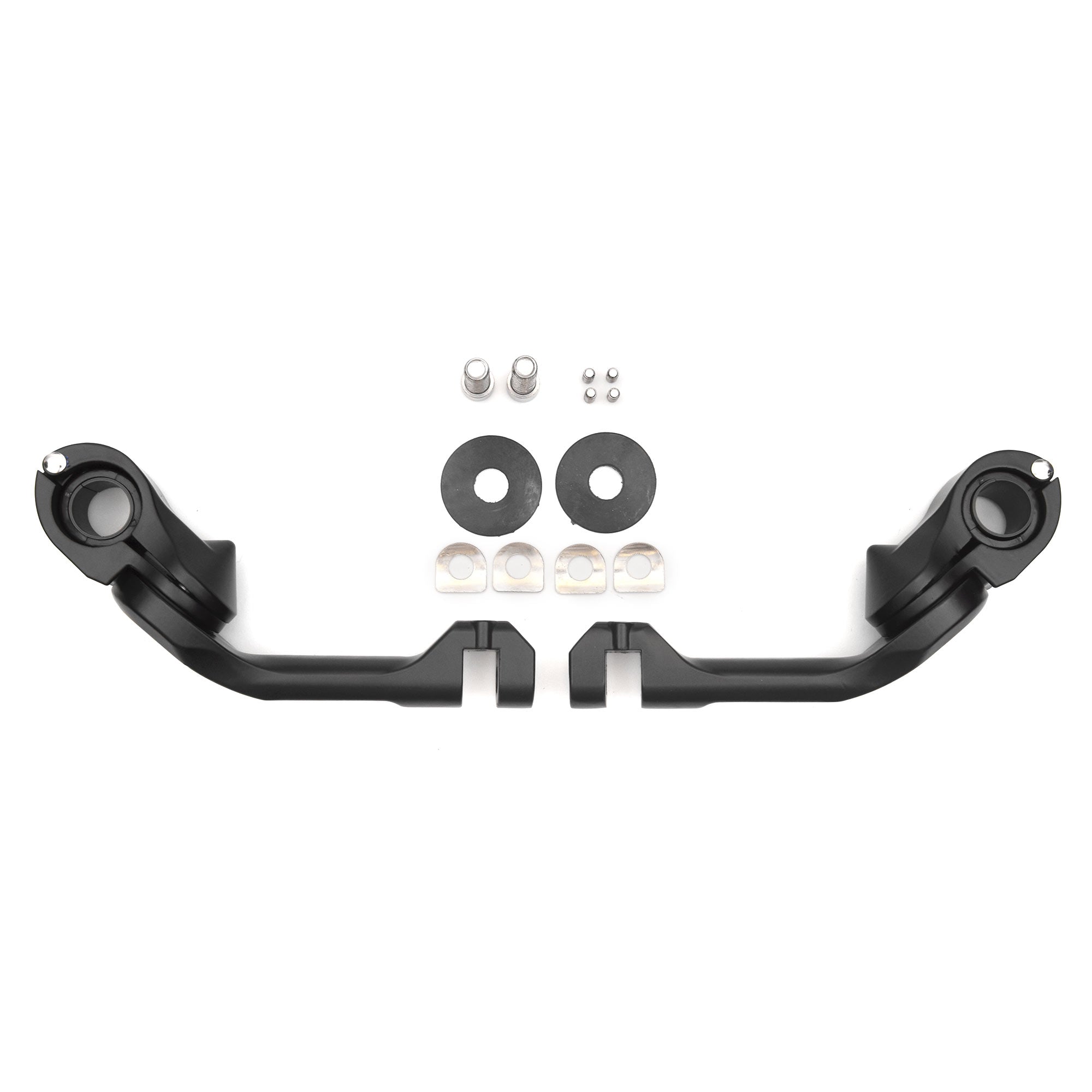 Universal 5" Adjustable Highway Foot Peg Mounting Kit Fits 1.25" Engine Guards, Black