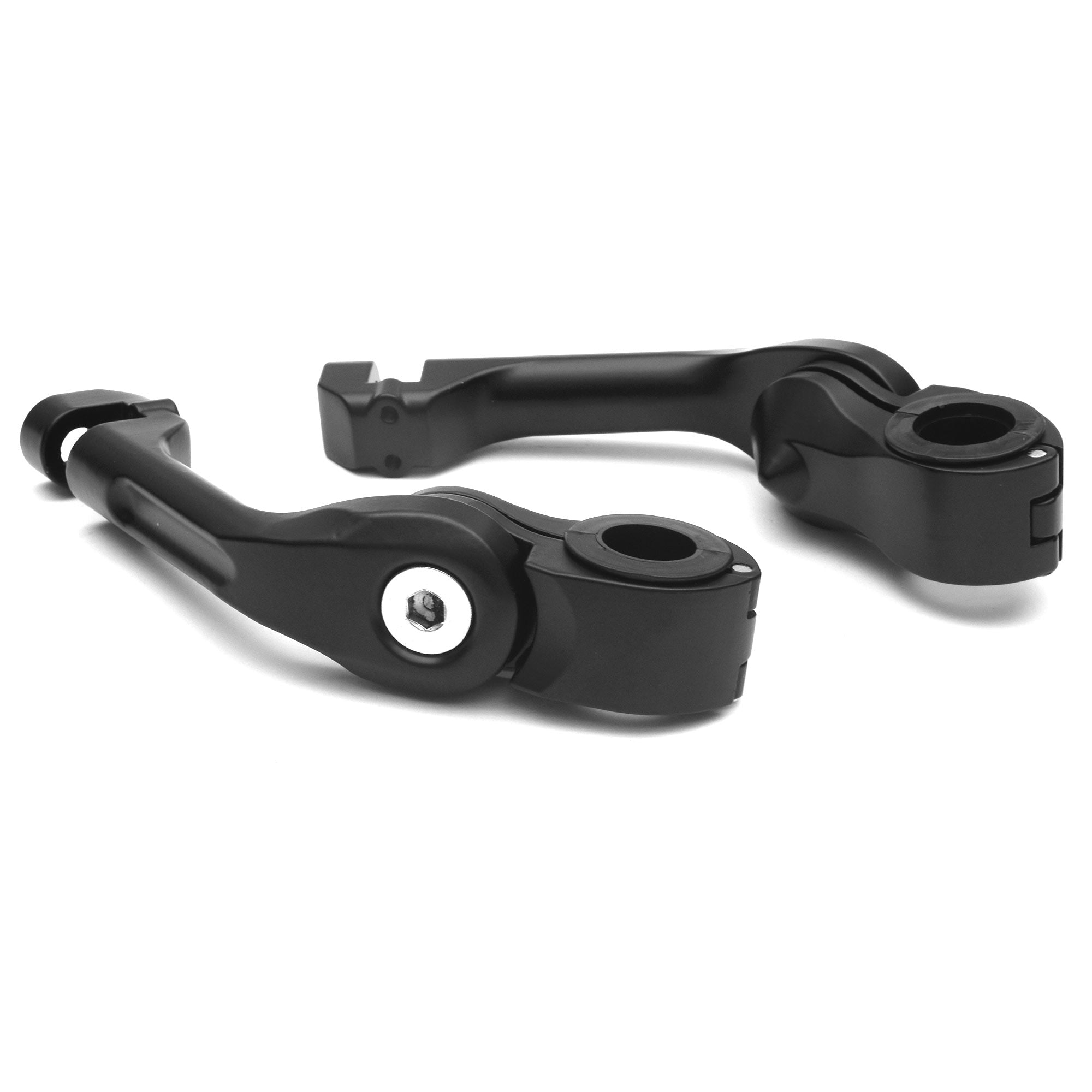 Universal 5" Adjustable Highway Foot Peg Mounting Kit Fits 1.25" Engine Guards, Black