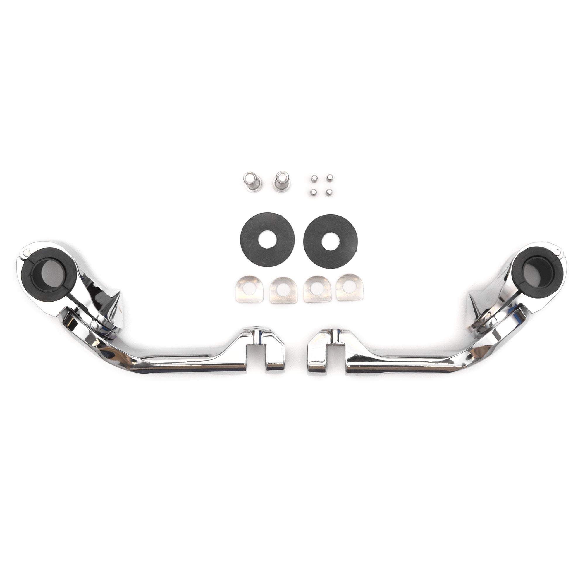 Universal 5" Adjustable Highway Foot Peg Mounting Kit Fits 1.25" Engine Guards, Chrome