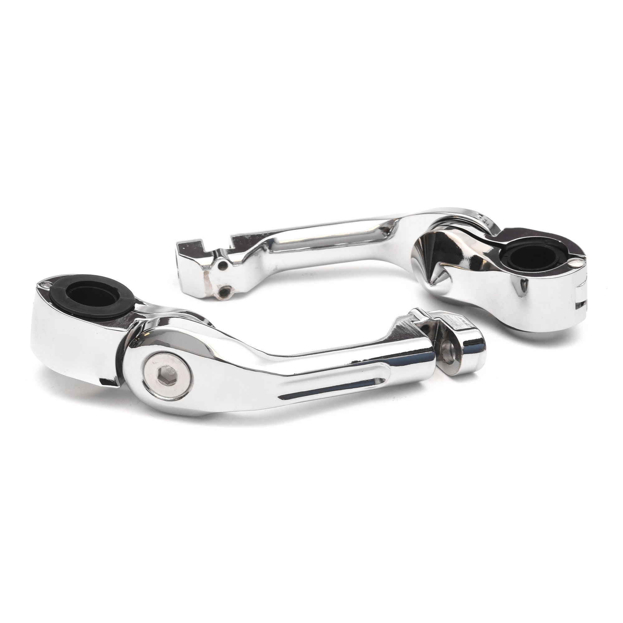 Universal 5" Adjustable Highway Foot Peg Mounting Kit Fits 1.25" Engine Guards, Chrome