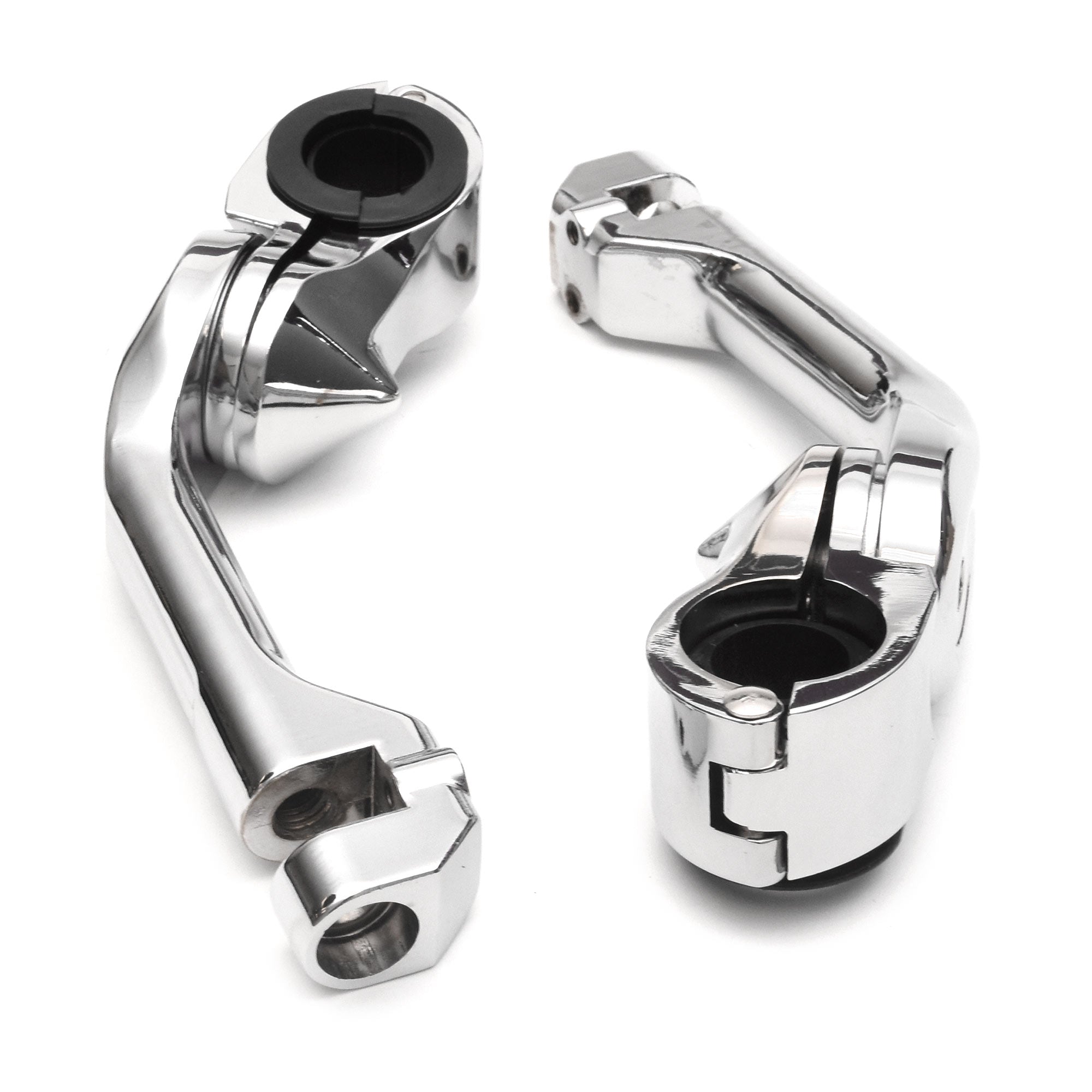 Universal 5" Adjustable Highway Foot Peg Mounting Kit Fits 1.25" Engine Guards, Chrome