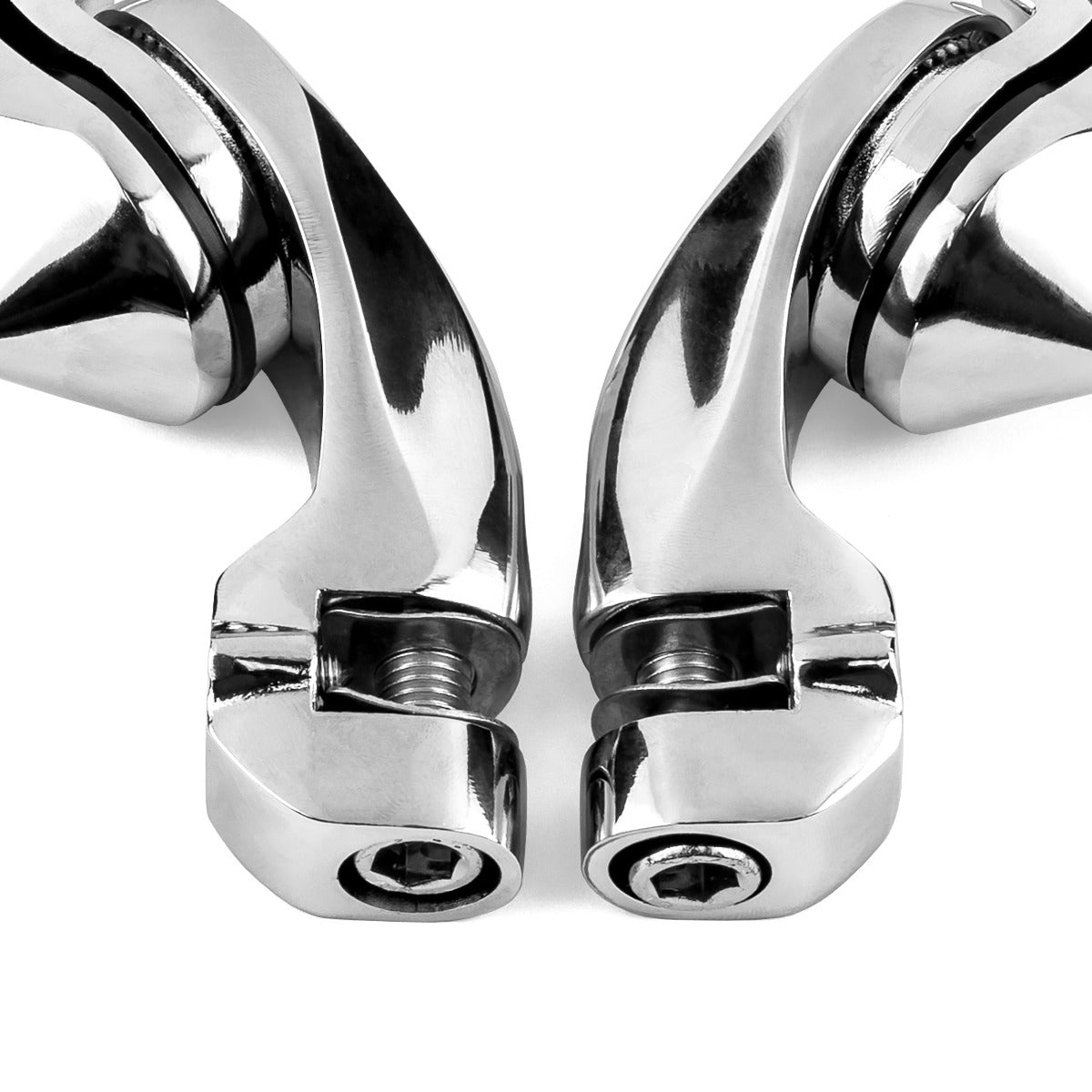 Universal 3" Adjustable Highway Foot Peg Mounting Kit Fits 1.25" Engine Guards, Chrome