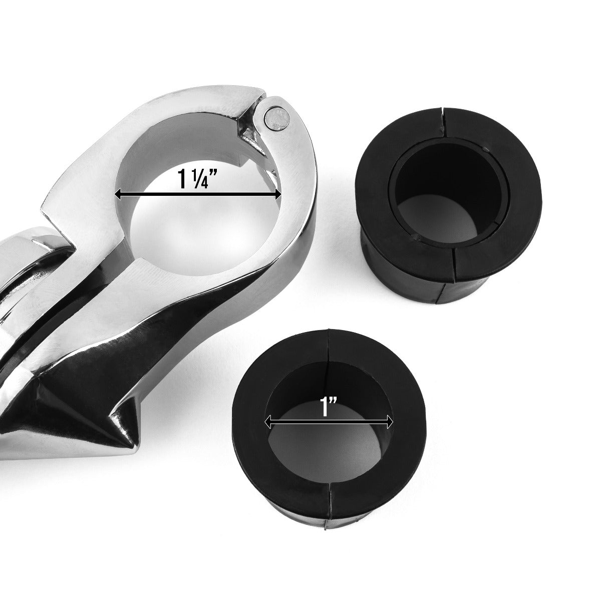 Universal 3" Adjustable Highway Foot Peg Mounting Kit Fits 1.25" Engine Guards, Chrome