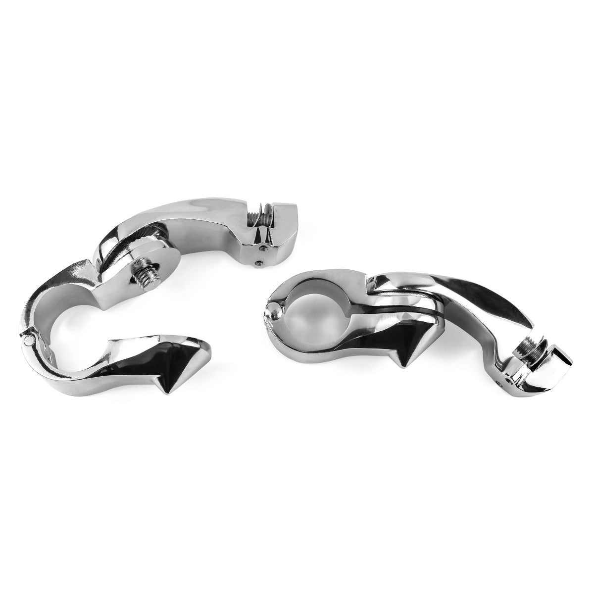 Universal 3" Adjustable Highway Foot Peg Mounting Kit Fits 1.25" Engine Guards, Chrome