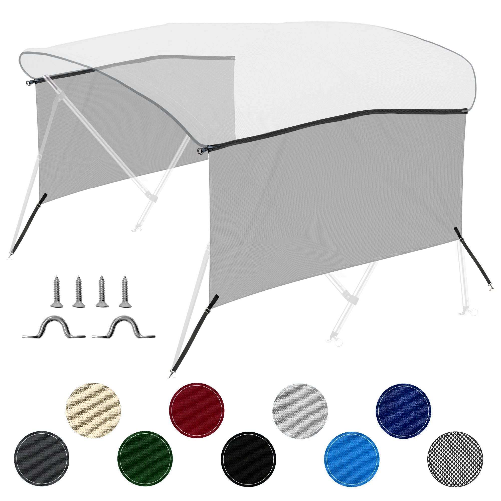 KNOX Universal 3- Bow Bimini Tops for Boats Cover Sidewalls