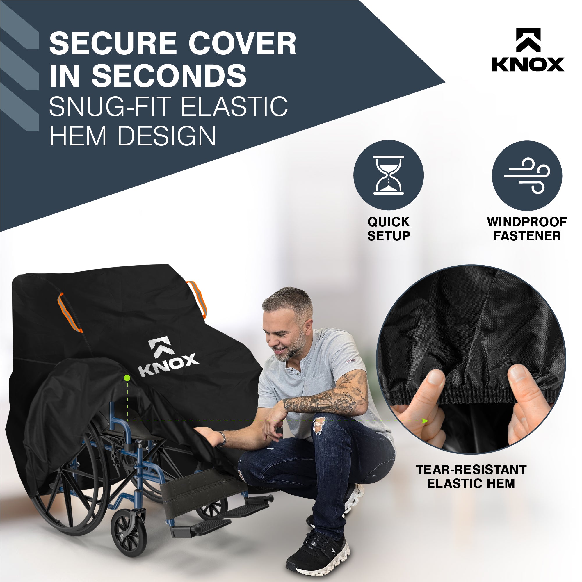 KNOX Wheelchair Covers for Manual Wheelchair, Electric Wheelchair, Transport Chair, Walker