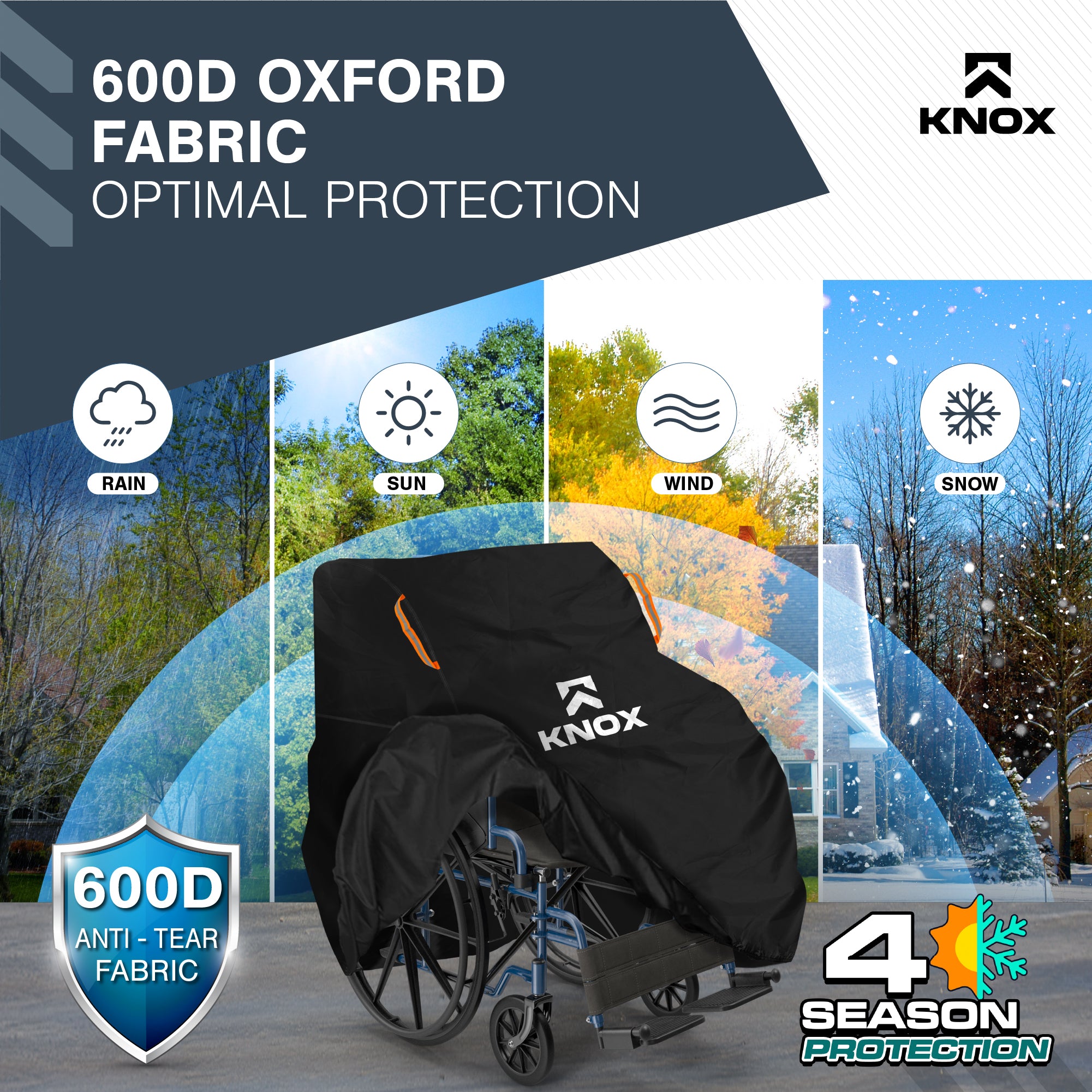 KNOX Wheelchair Covers for Manual Wheelchair, Electric Wheelchair, Transport Chair, Walker
