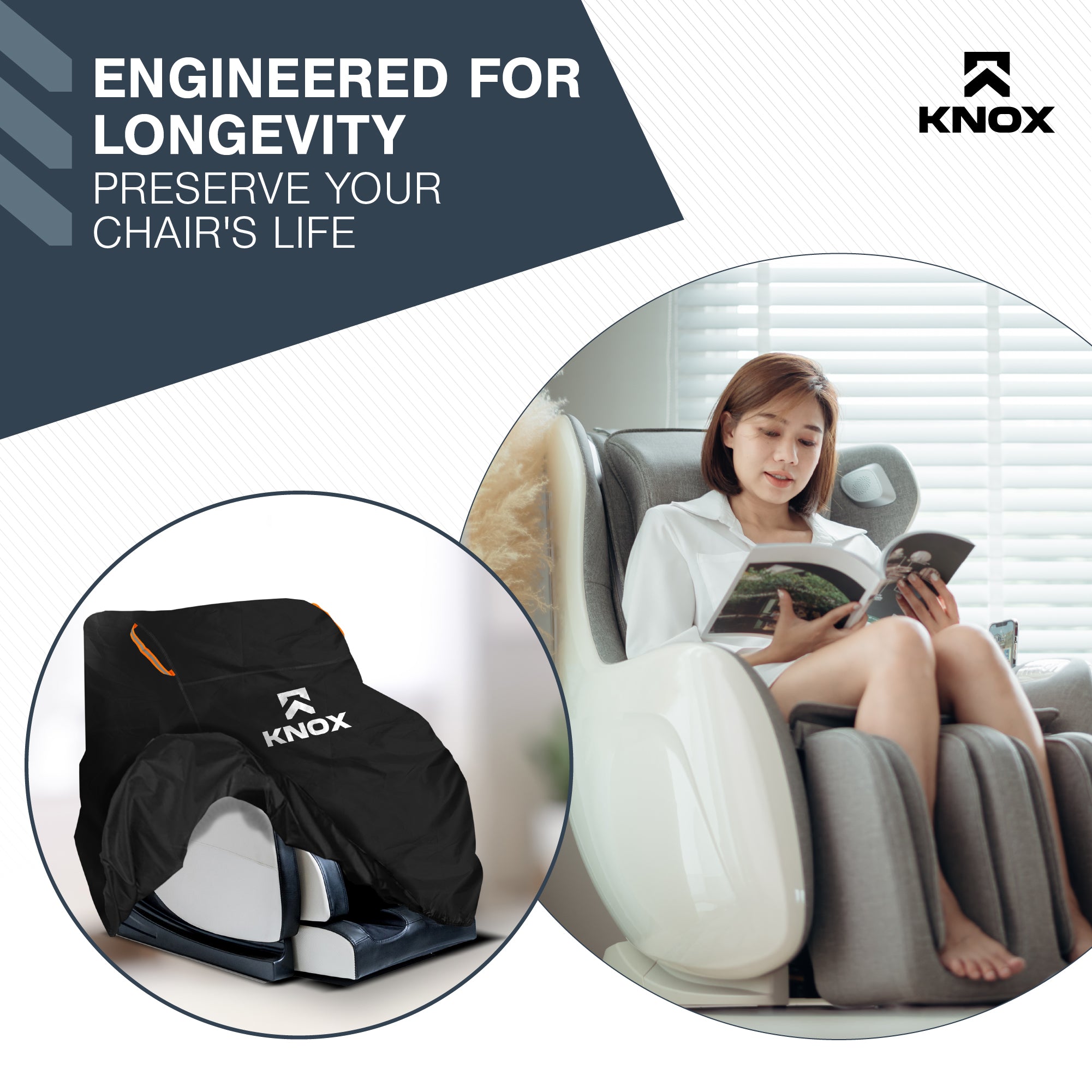 KNOX Universal Massage Chair Cover Protector, Tear-Resistant Recliner Protection