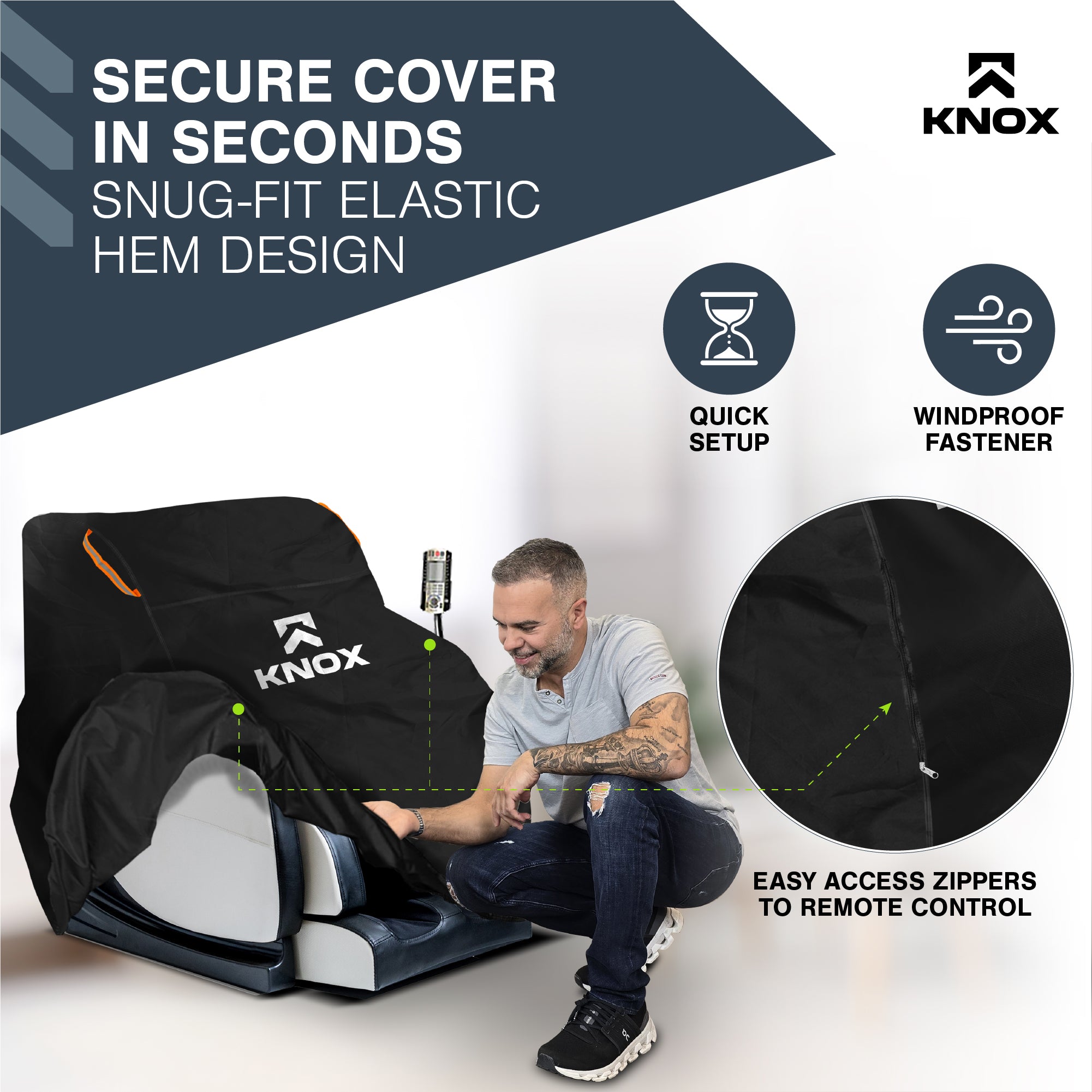 KNOX Universal Massage Chair Cover Protector, Tear-Resistant Recliner Protection