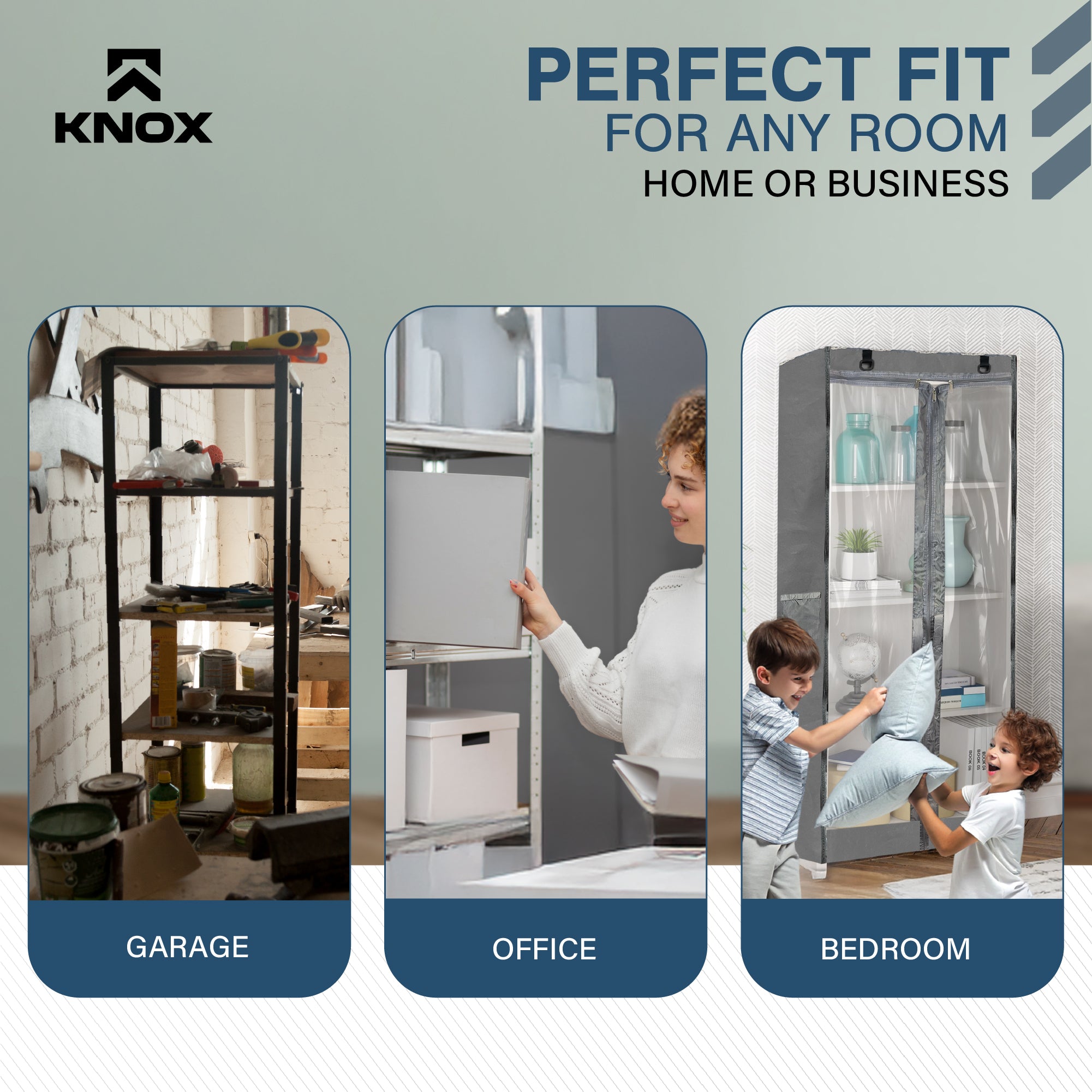 KNOX Storage Shelf Cover, Clear Front Panels