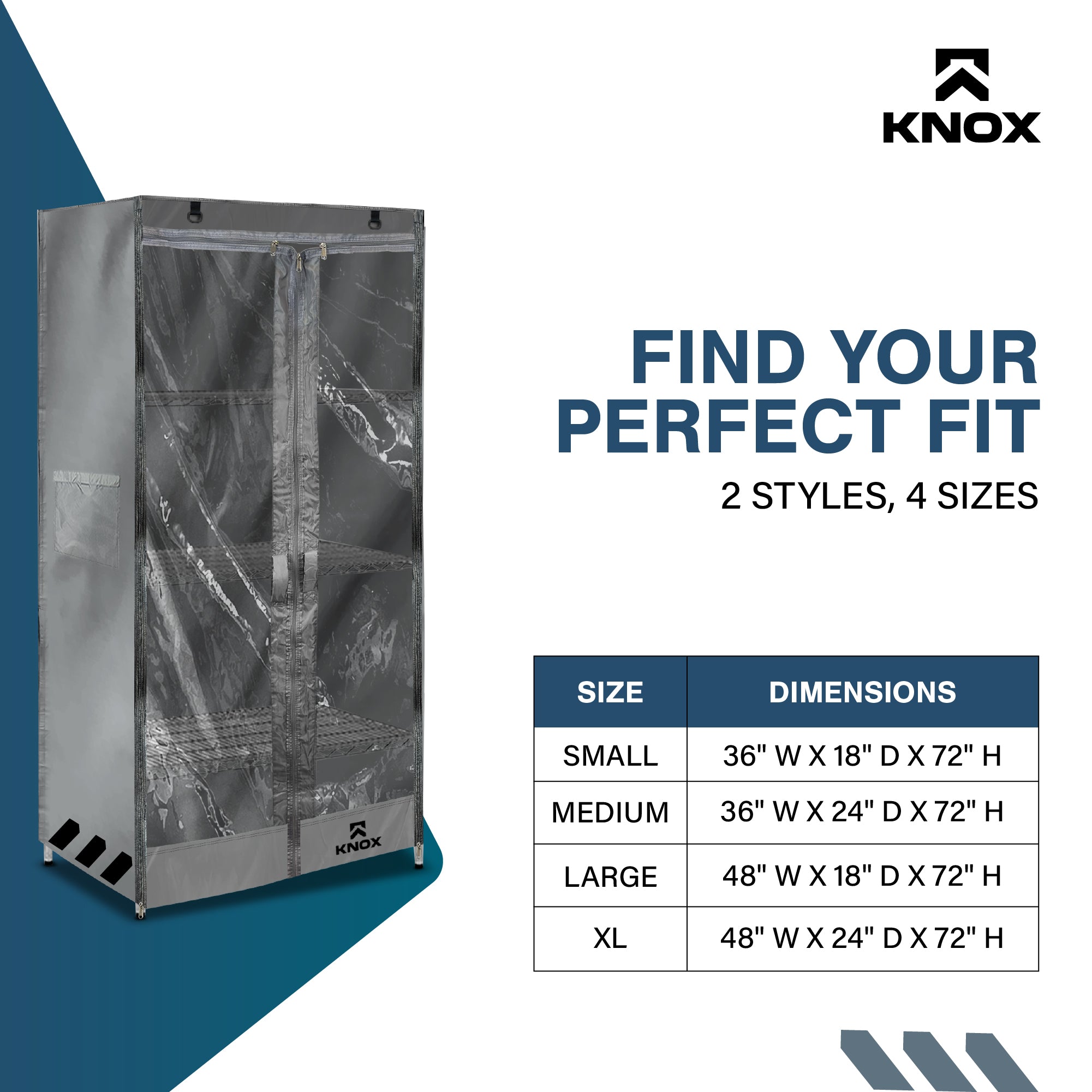 KNOX Storage Shelf Cover, Clear Front Panels