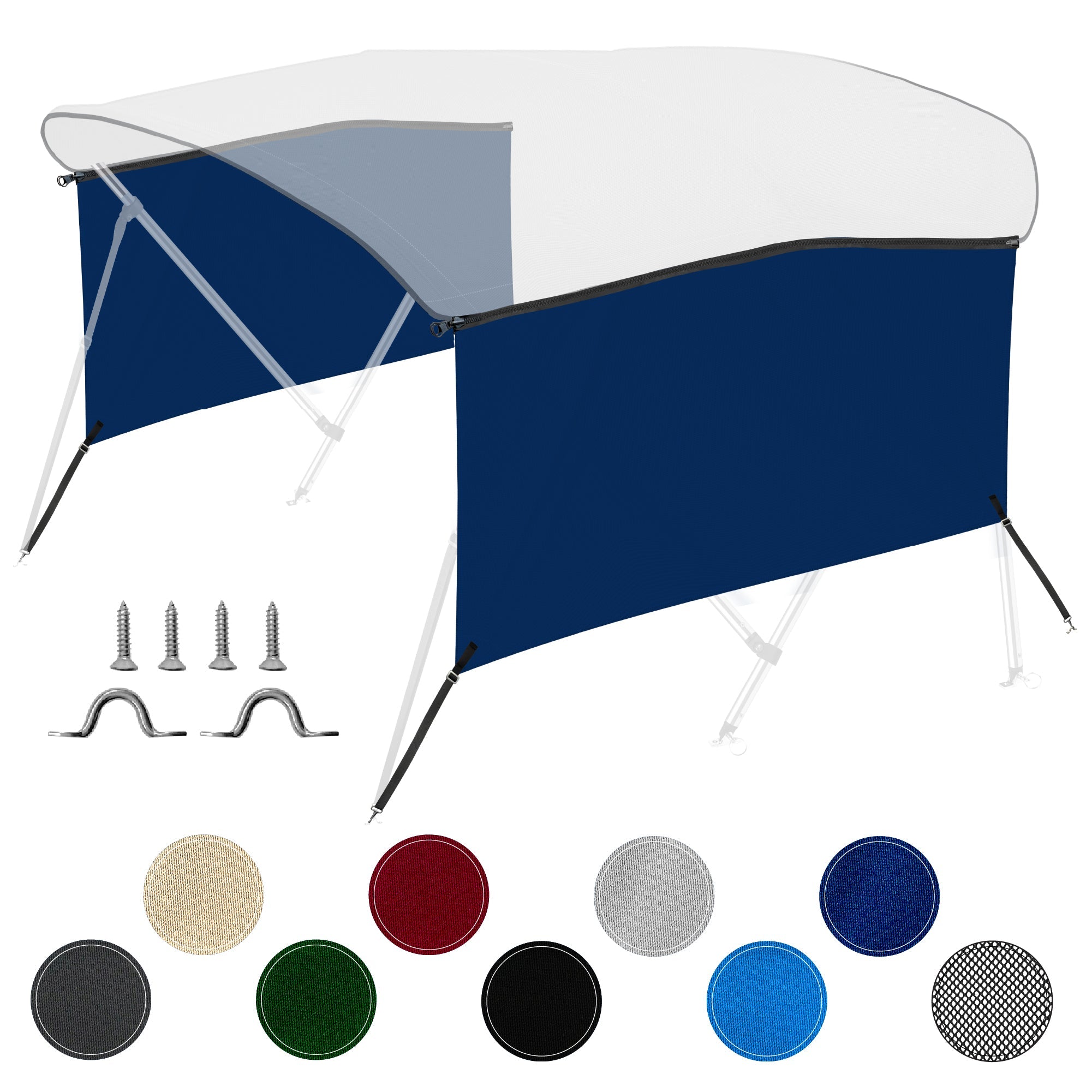 KNOX Universal 3- Bow Bimini Tops for Boats Cover Sidewalls