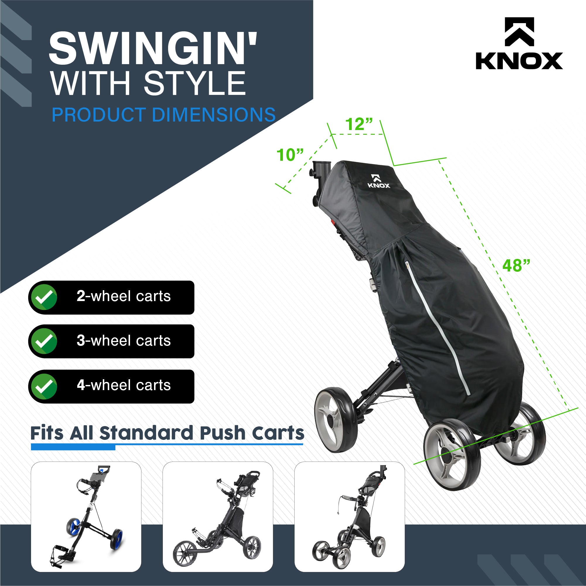 KNOX Golf Bag Rain Cover, Waterproof, Windproof, Full Coverage, UV Protection