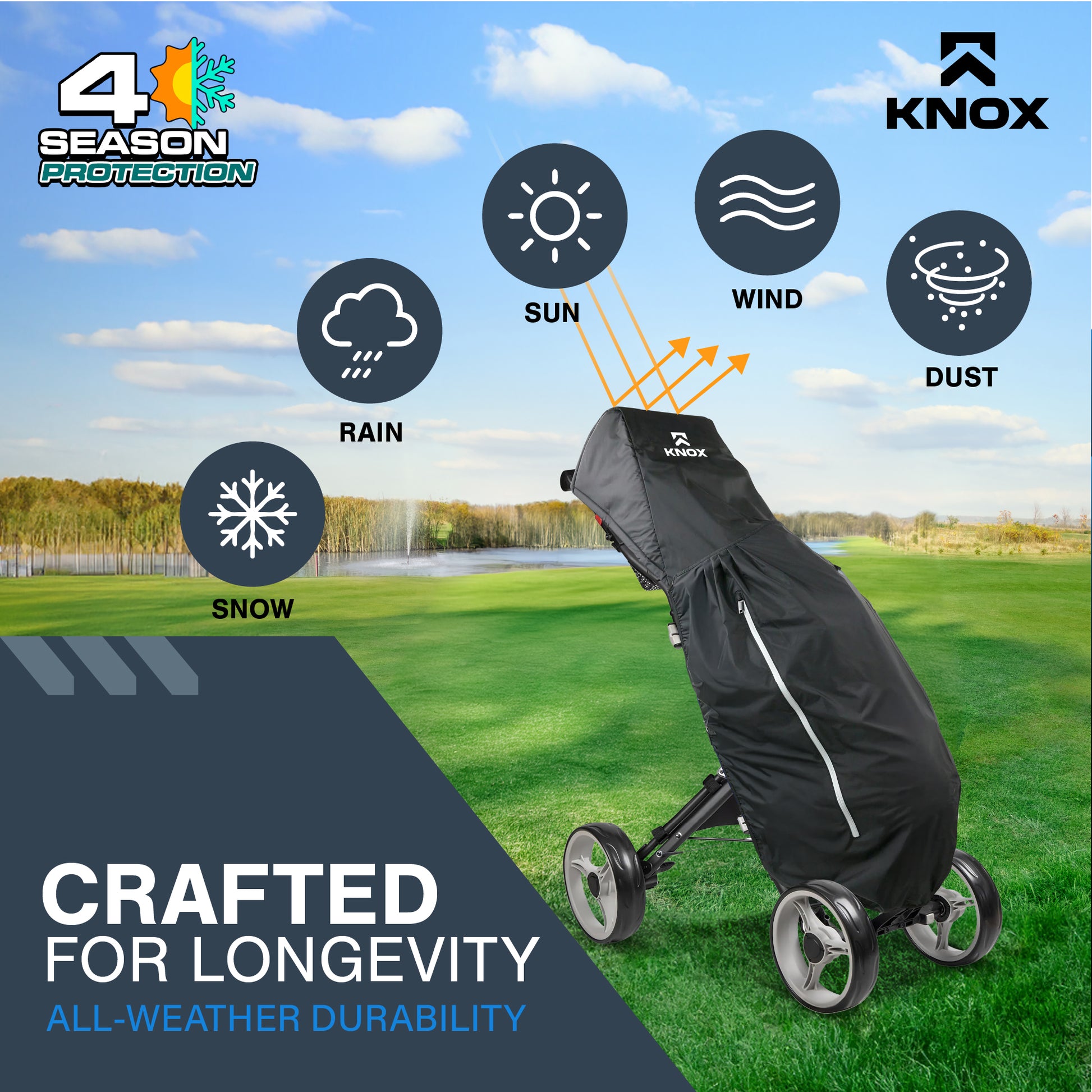 american golf golf bag rain cover KNOX Golf Bag Rain Cover, Waterproof, Windproof, Full Coverage, UV Protection – KapscoMoto